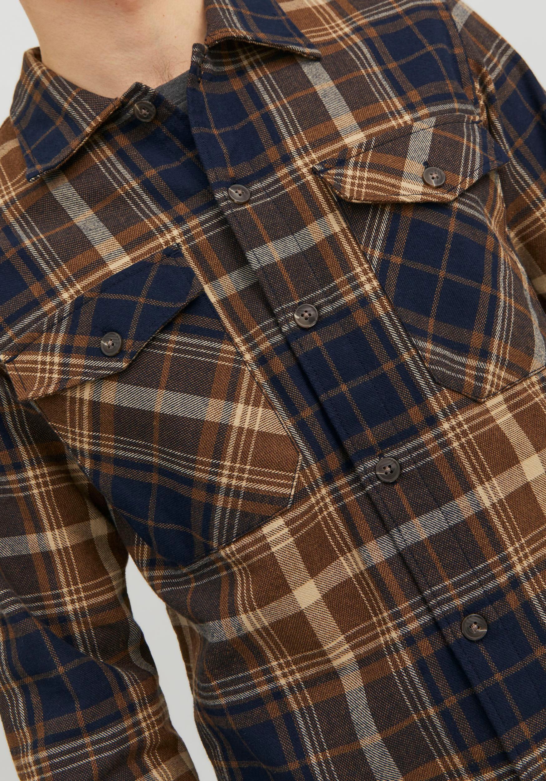 Jack & Jones Langarmhemd »JJEEDDIE OVERSHIRT LS NOOS«