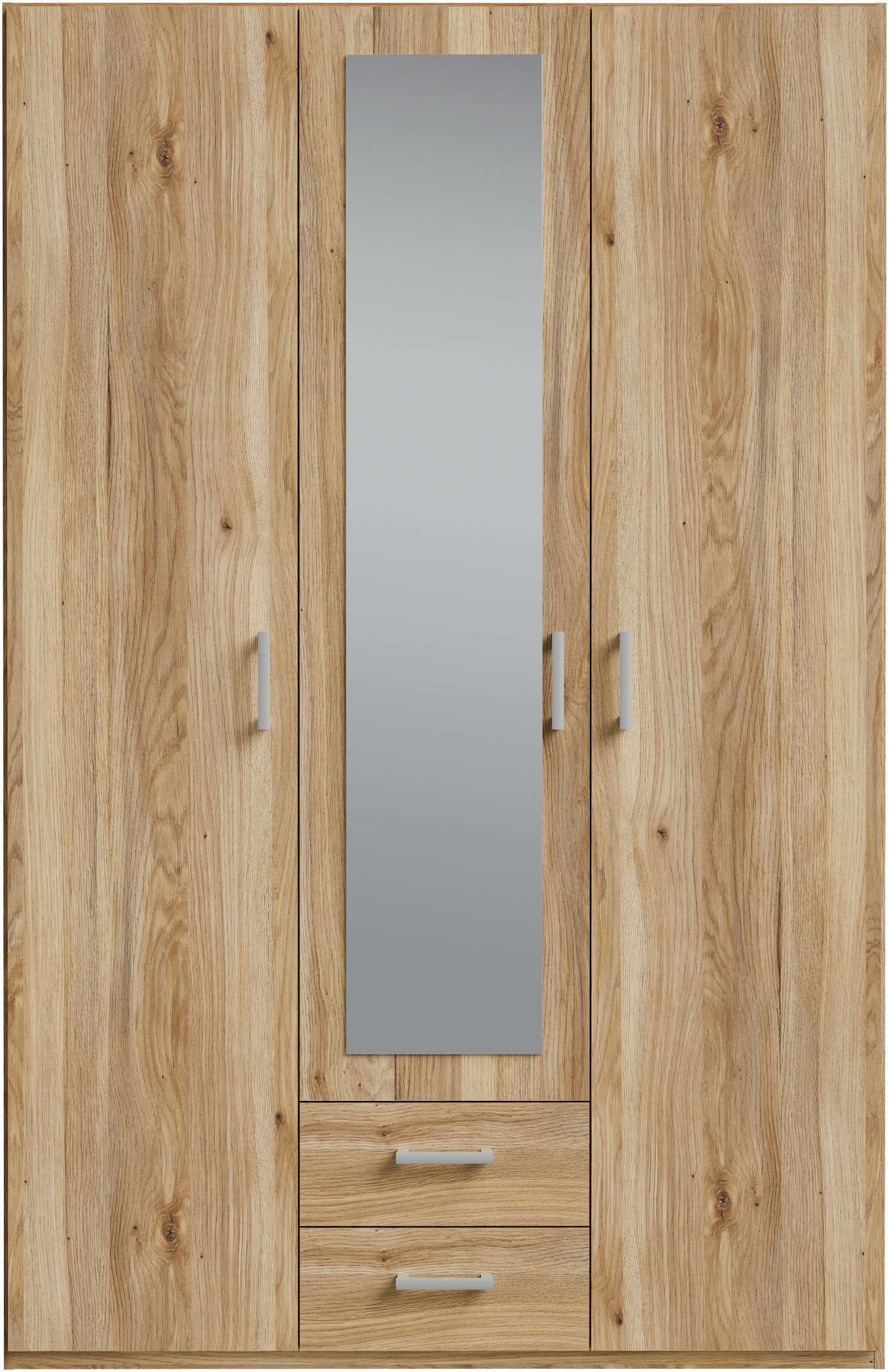 FORTE Drehtürenschrank, Drehtürenschrank, Spiegel, Stauraum, 2 Schubladen