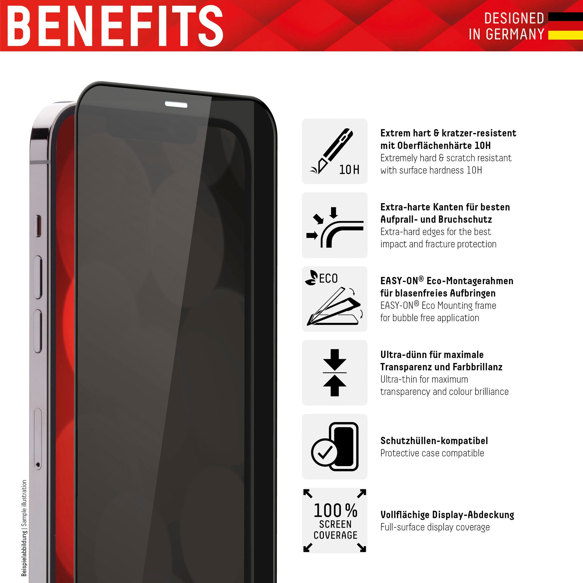 Displex Displayschutzglas »Privacy Glass FC - iPhone 14 Pro Max«