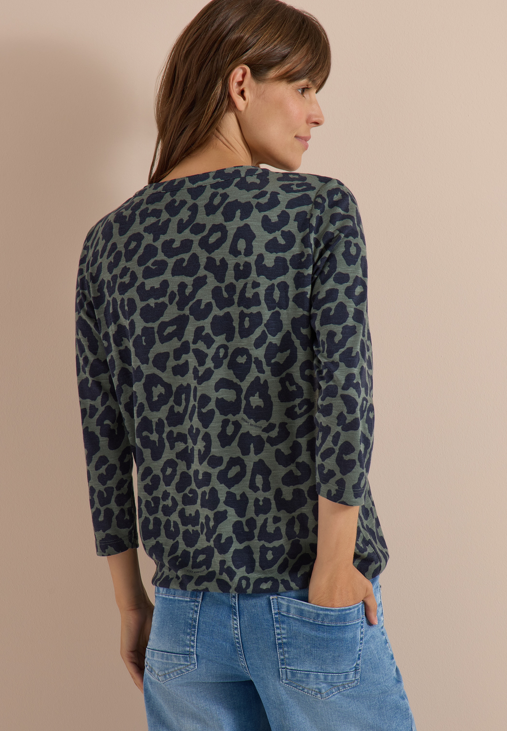 Cecil Print-Shirt Versetzter V-Ausschnitt mit Passe