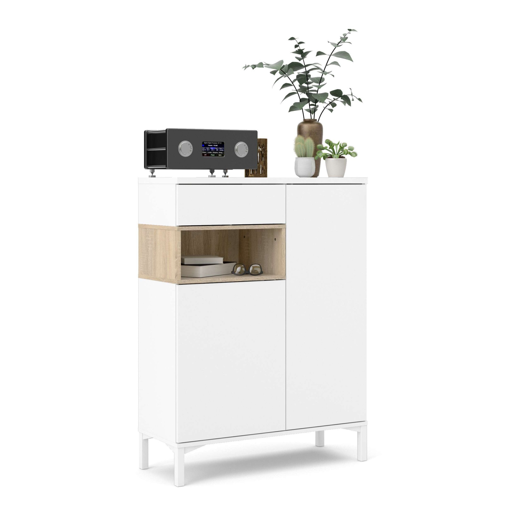INOSIGN Highboard »Roommers, Anrichte, Stauraum, Sideboard«, Kommode, Höhe 118 cm, Breite 88,7 cm, 1 offenes Fach mit Rahmen-Optik