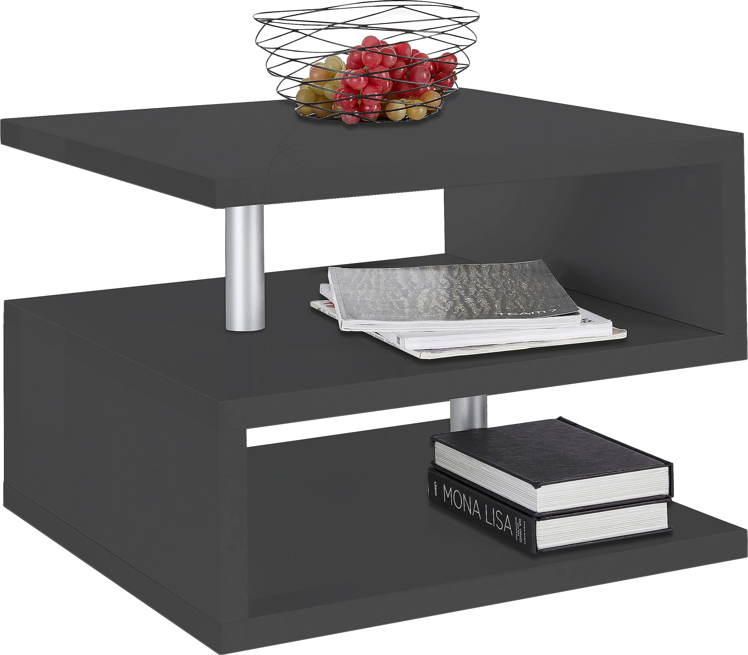 INOSIGN Couchtisch »ZETA- Kaffeetisch, Sofatisch, Wohnzimmertisch, Breite ca. 55 cm«, Made in Italy, mit Ablagemöglichkeit, 55x55 cm