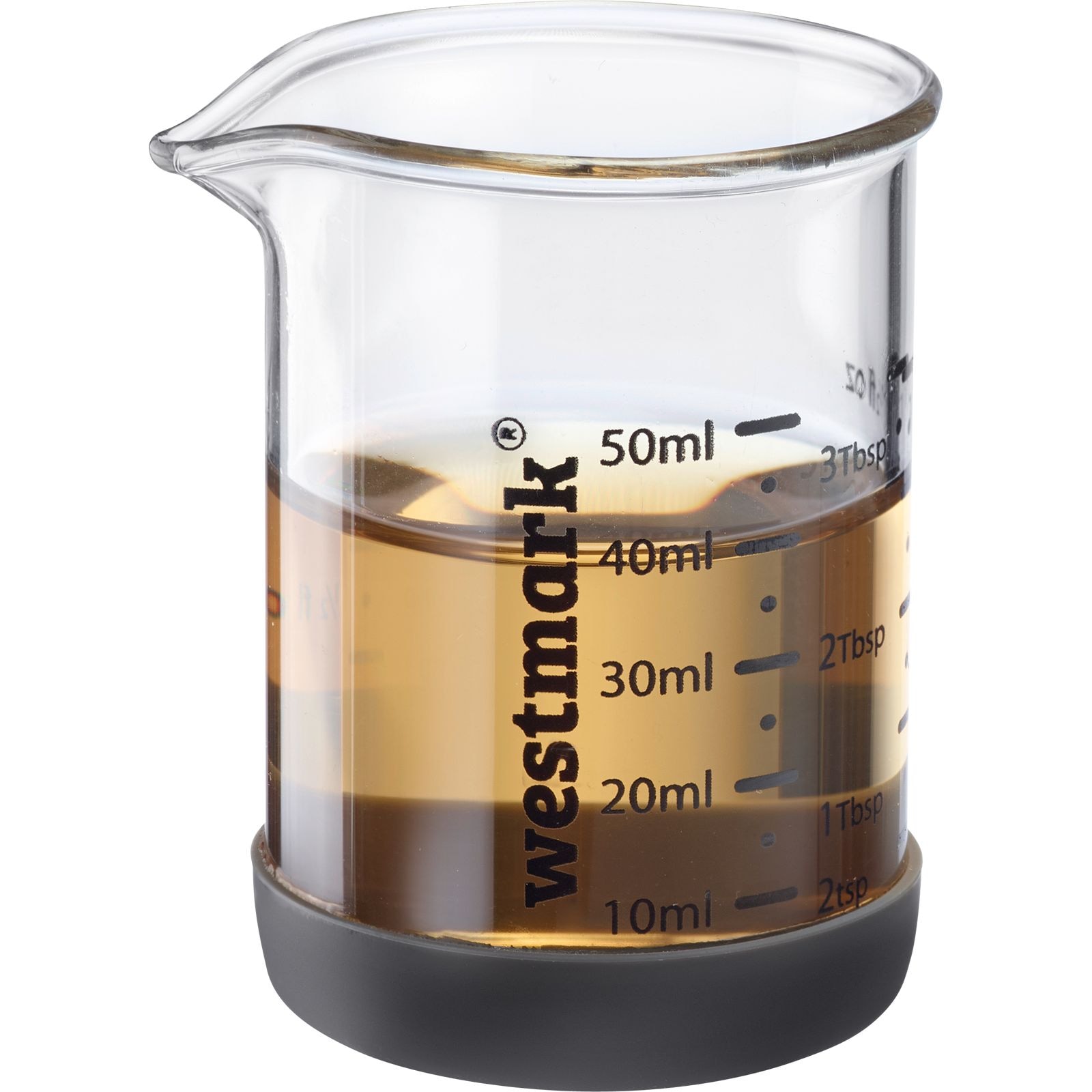 WESTMARK Messbecher »Messglas-Set, 3tlg., 50, 100, 250 ml« Borosilikatglas | Silikon Set, 3 Stk. tlg. Skalen in ml, Tbsp, tsp und fl oz