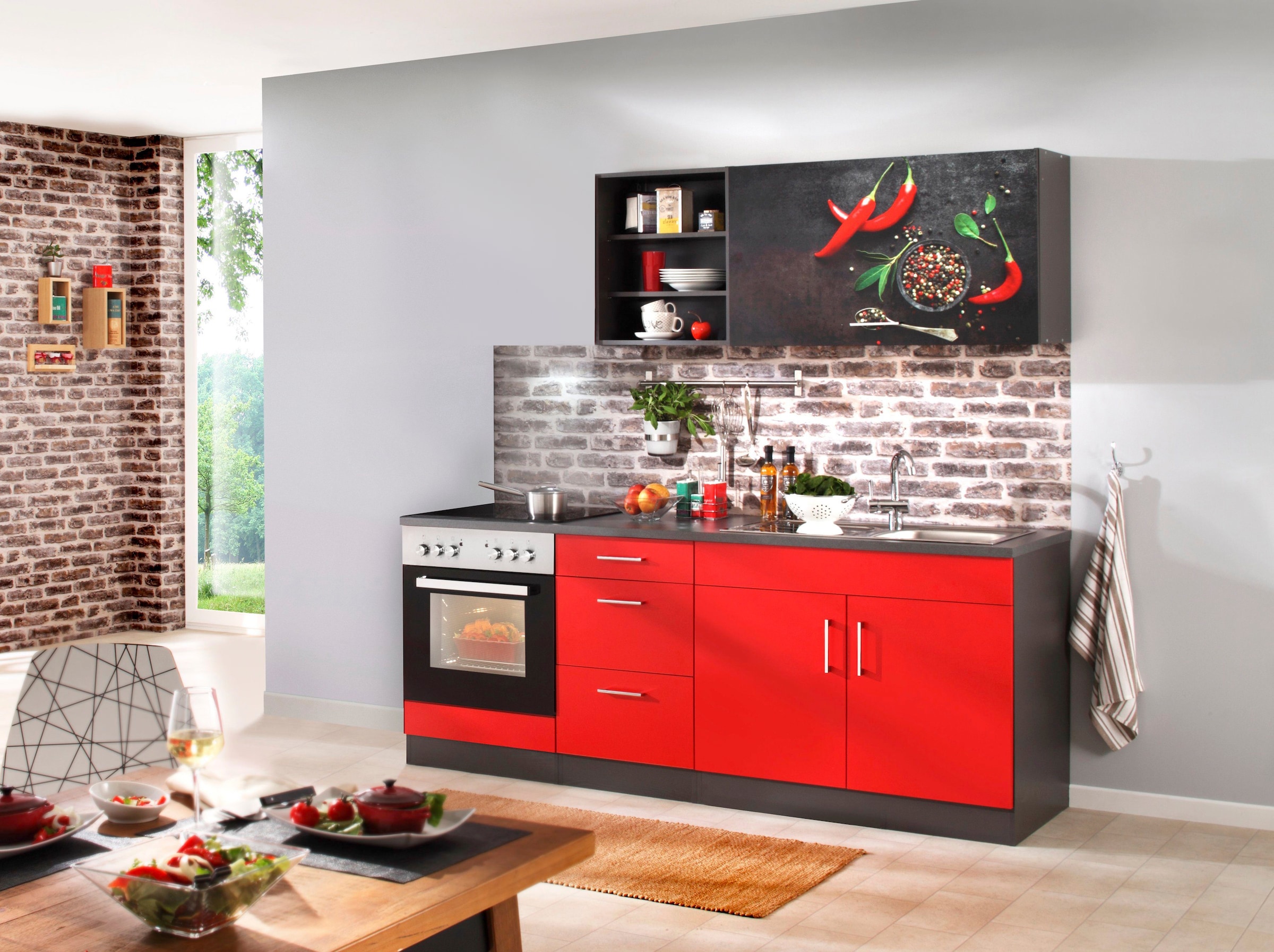 KOCHSTATION Küchenzeile »KS-Paris – Küchen mit einzigartigen Fotomotiven au günstig online kaufen
