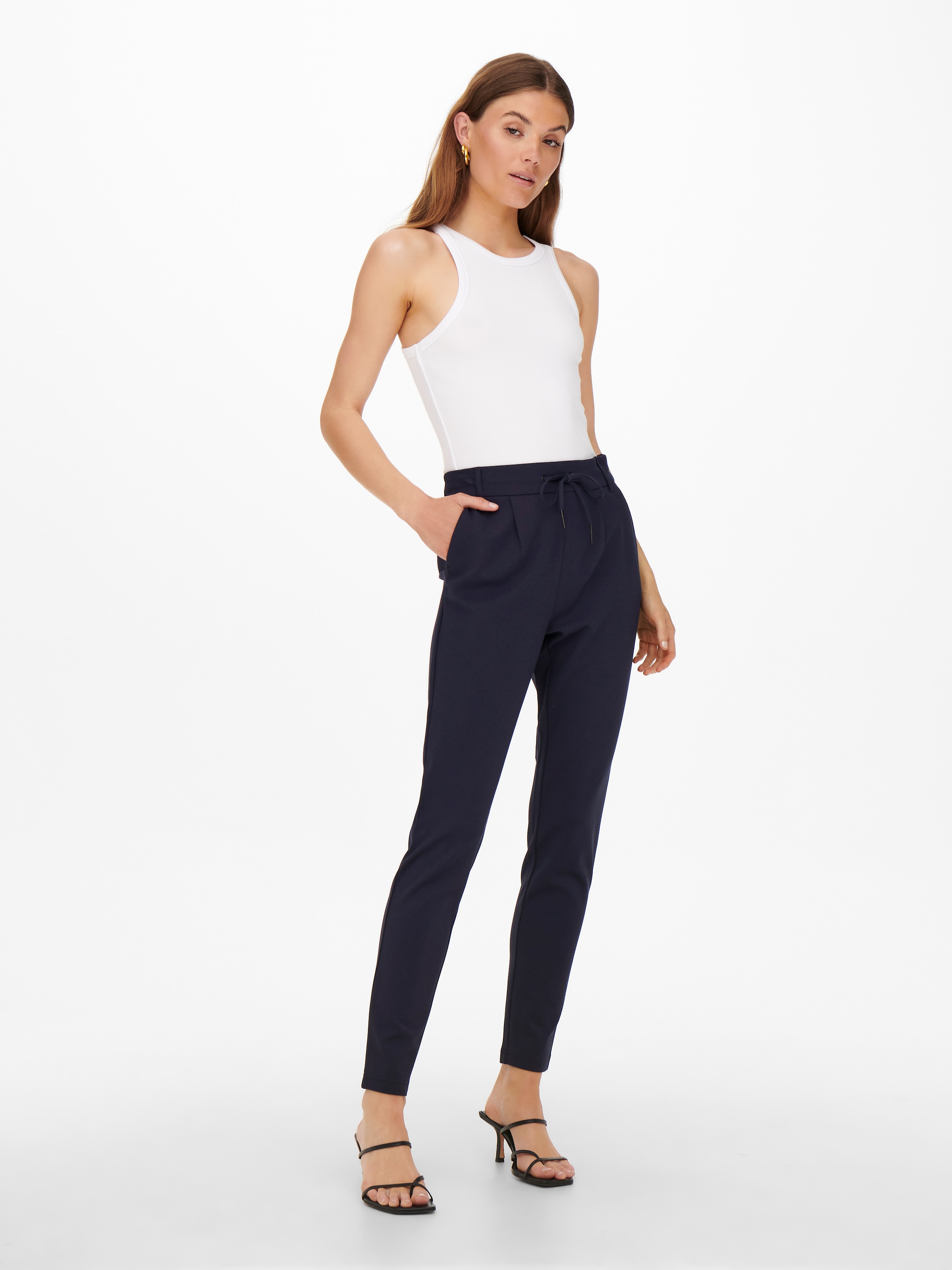 ONLY Jogger Pants »ONLPOPTRASH – Joggerhose mit Tunnelzugbund und Stretch«  casual, Milano Rib, regular fit, Viskosemischung