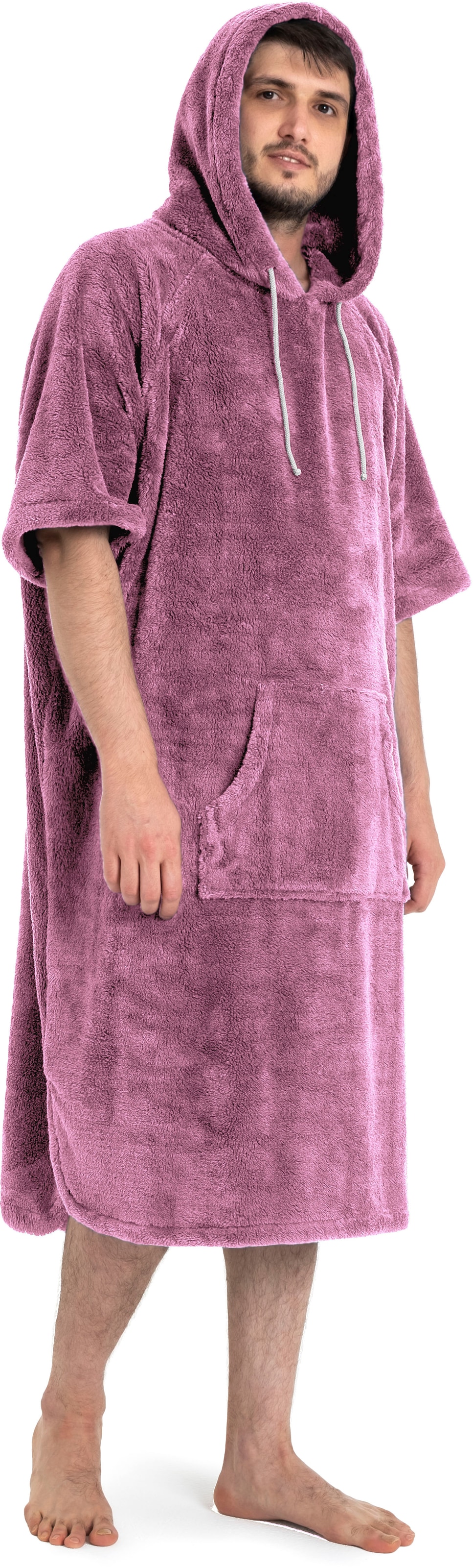 my home Badeponcho »Lillou, ideal für Sauna, Spa & im Urlaub«, (1 St.), weich und kuschelig, Fleece, Unisex, für Damen und Herren, Surfponcho
