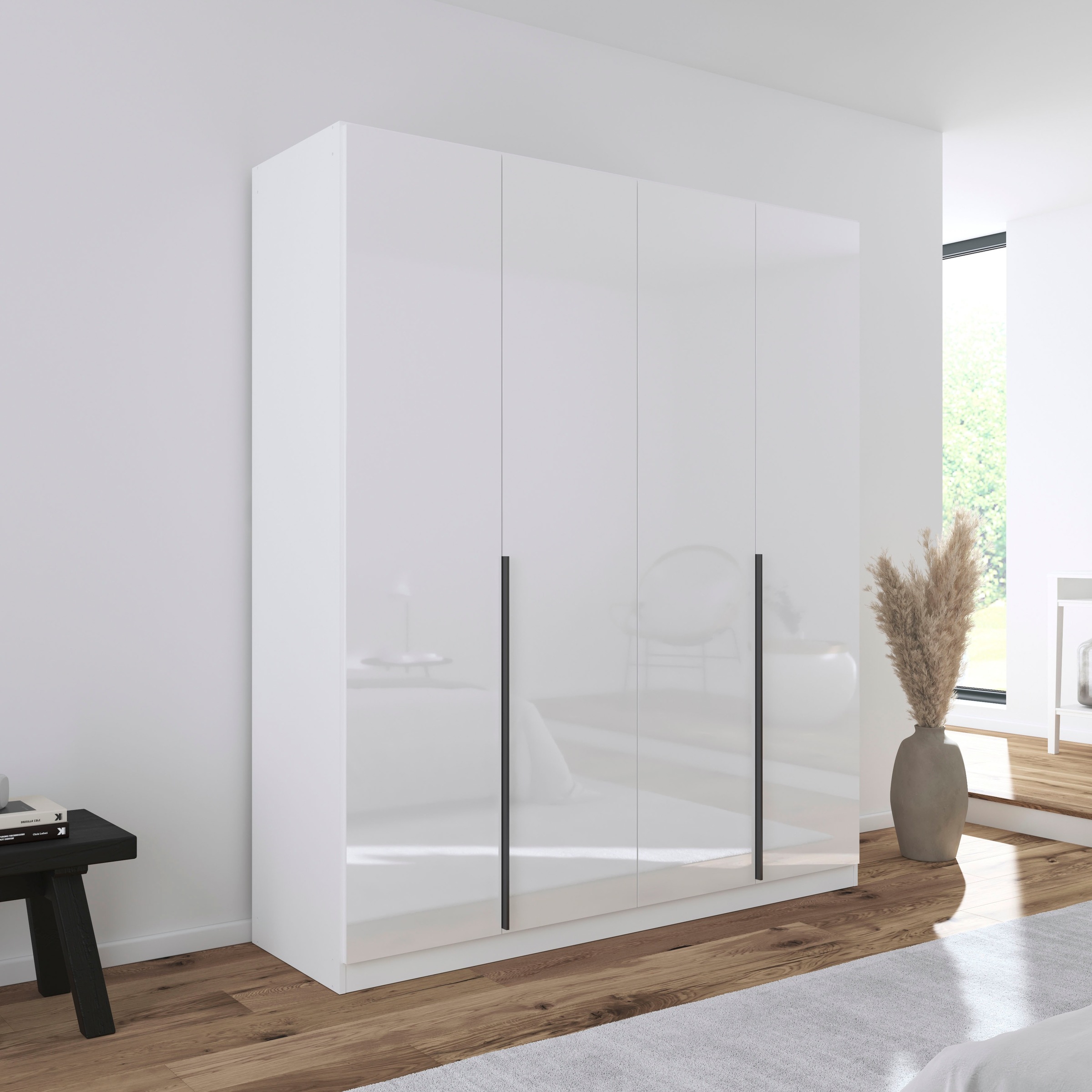 rauch Drehtürenschrank »Kleiderschrank Schrank Garderobe AGORDO TOPSELLER Schlafzimmer«, (in zwei Griff-Farben mit Dekor- oder Hochglanzfront), durchdachte Innenausstattung, in 6 Breiten und 2 Höhen MADE IN GERMANY