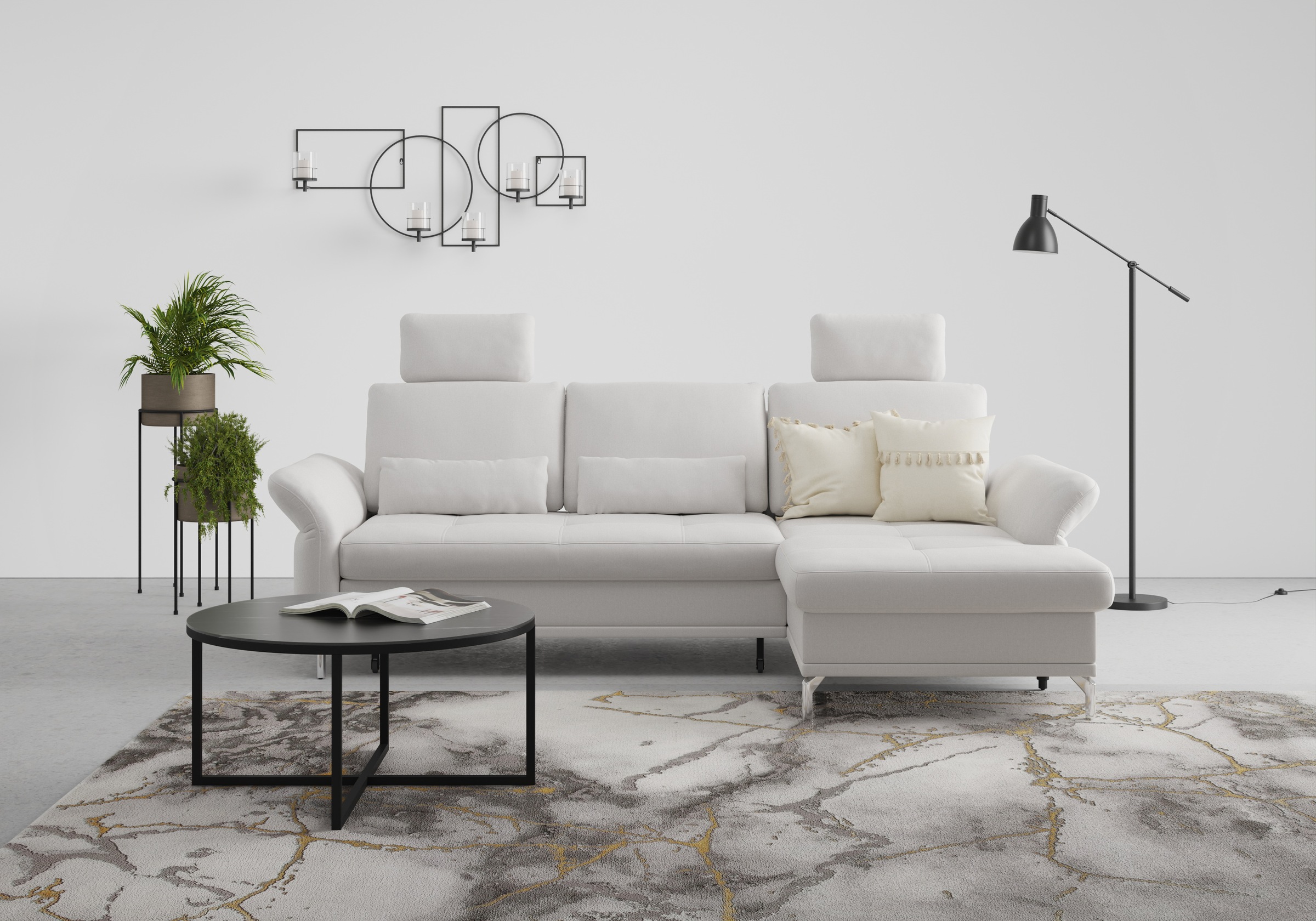INOSIGN Ecksofa »Palm Beach L-Form«, Federkern, mit Sitztiefenverstellung, wahlweise mit Bettfunktion
