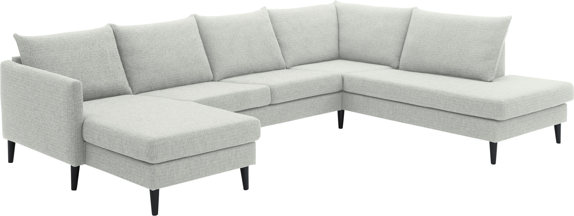 ATLANTIC home collection Wohnlandschaft »Rekvik U-Form«, mit Wellenunterfederung, mit Massivholzfüßen
