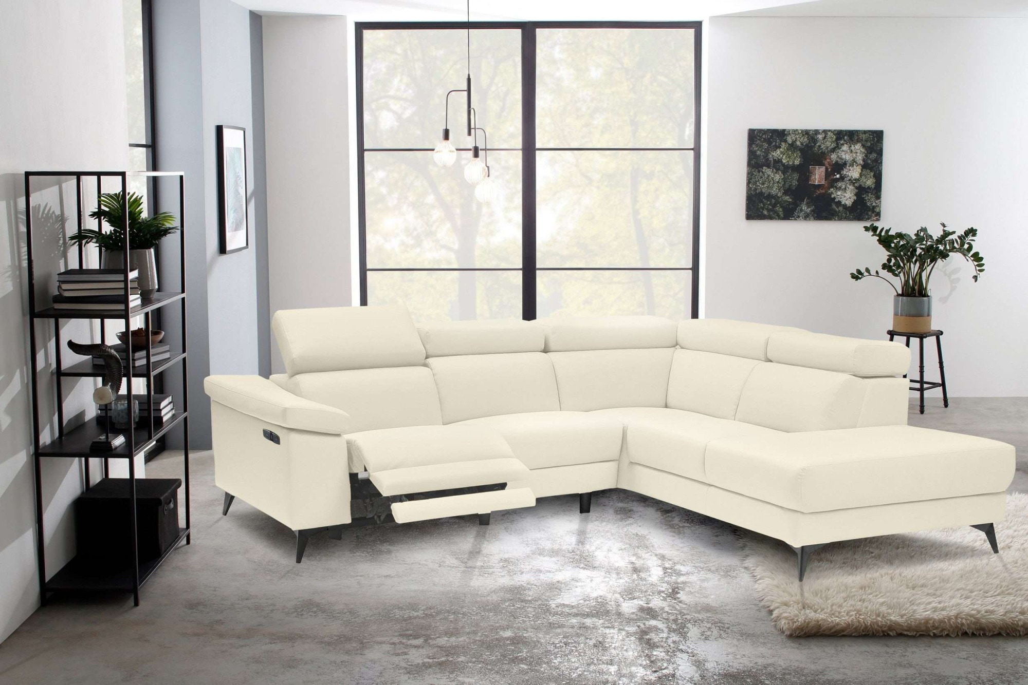 Places of Style Ecksofa »Samira«, mit elektrischer Relaxfunktion in einem Sitz und USB-Anschluss