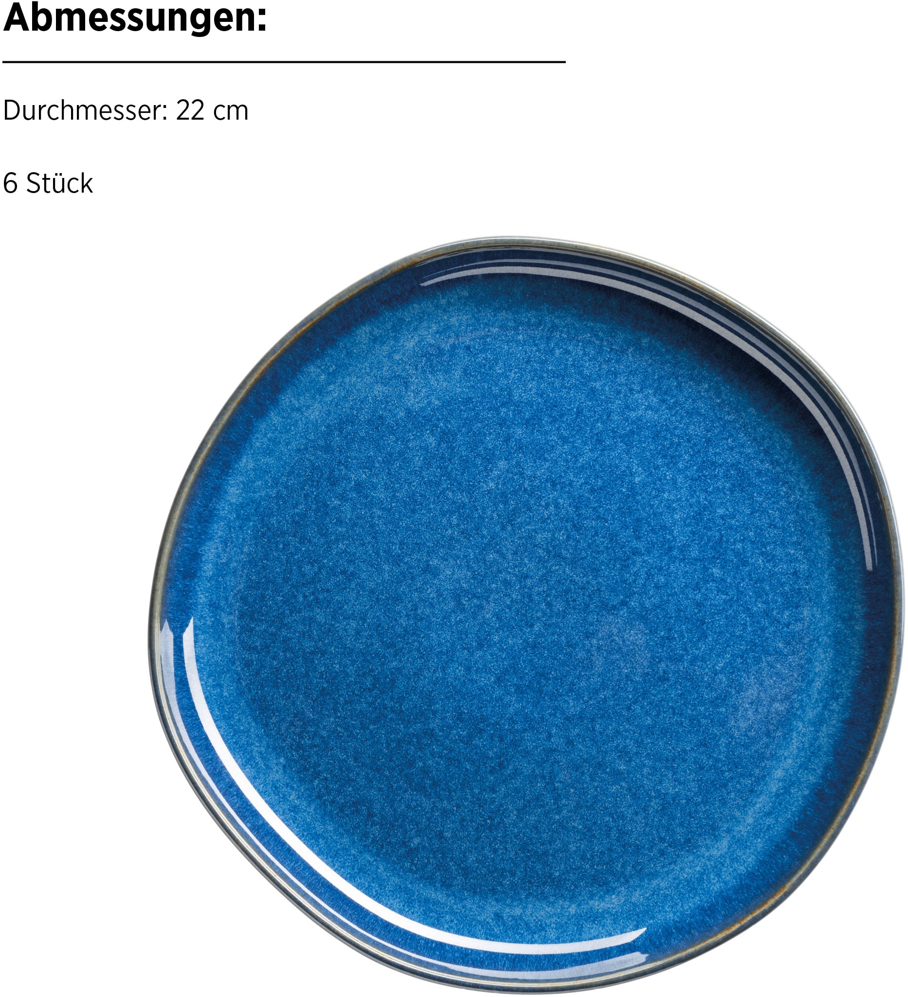 MÄSER Dessertteller »Cordelia, Teller-Set aus Steinzeug«, (Set, 6 St.), Geschirr-Set
