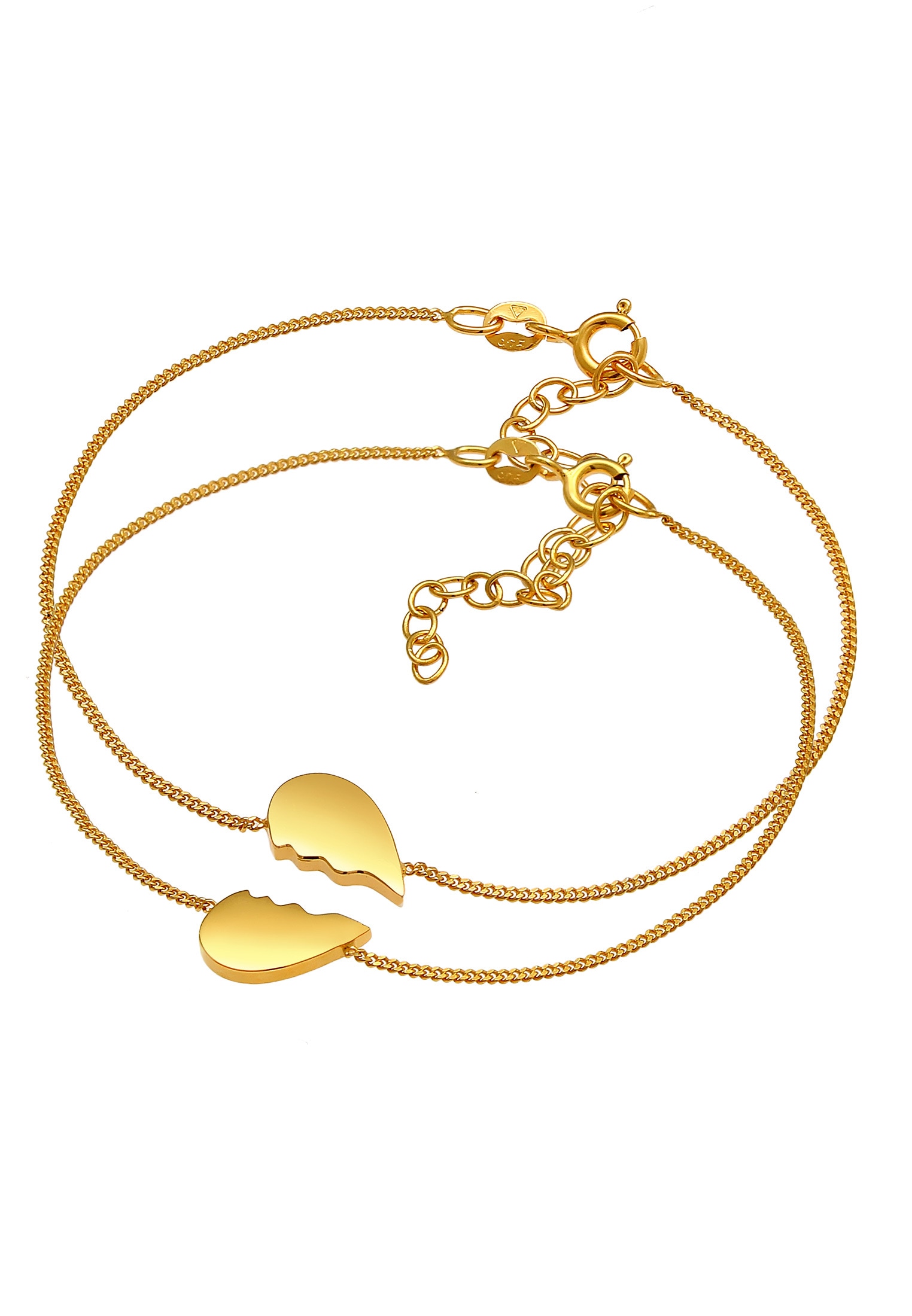 Elli Armband Set »Herz geteilt Friends Love 2er Set 925 Silber«