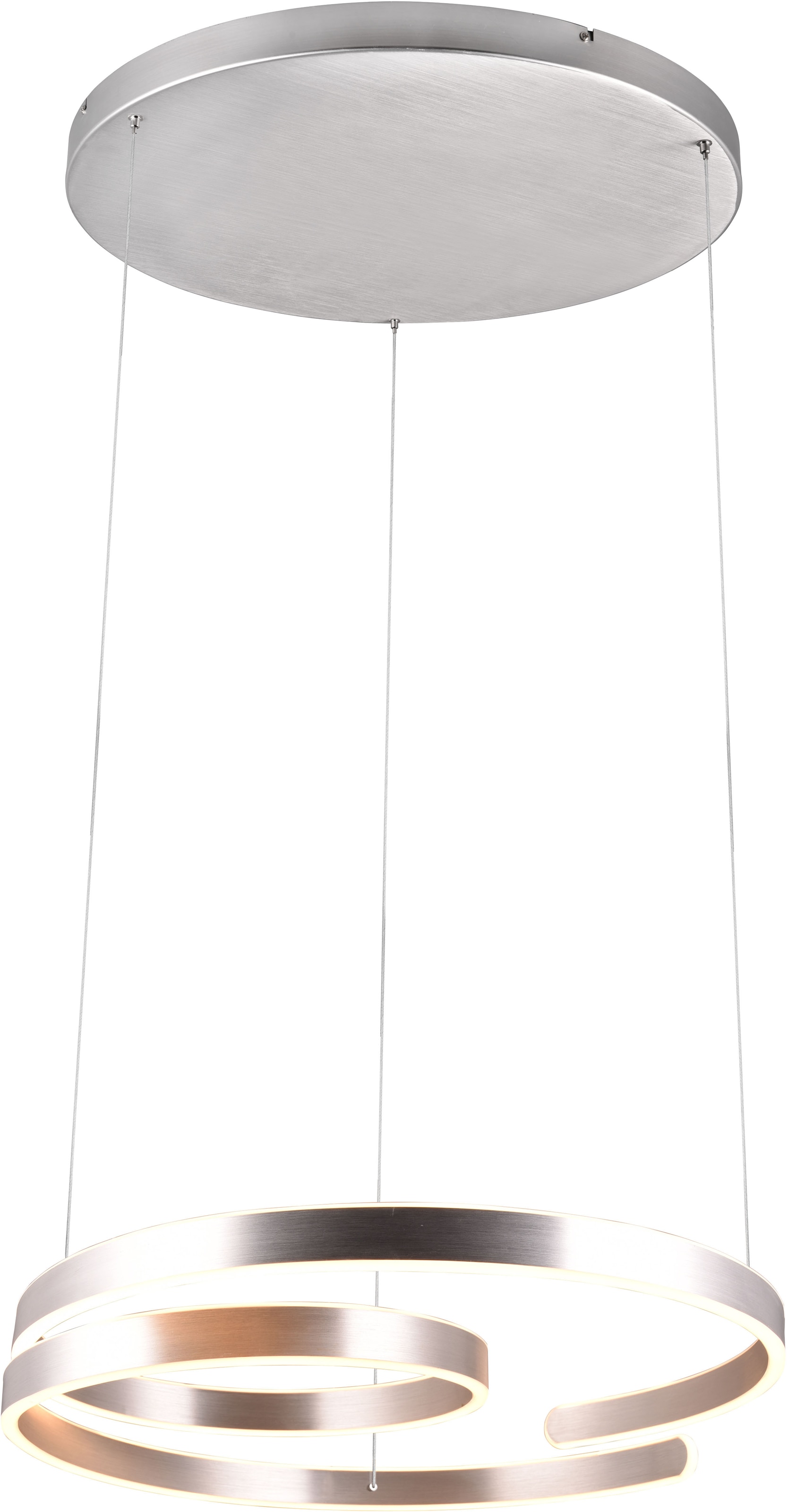 TRIO Leuchten LED Pendelleuchte »MARNIE, spiralförmige LED Hängelampe indirektes Licht warmweiß 3000K«, 1 flammig, Leuchtmittel LED-Board | LED fest integriert, 8000 Lumen höhenverstellbar 3 Stufen dimmbar Hängeleuchte Esszimmer