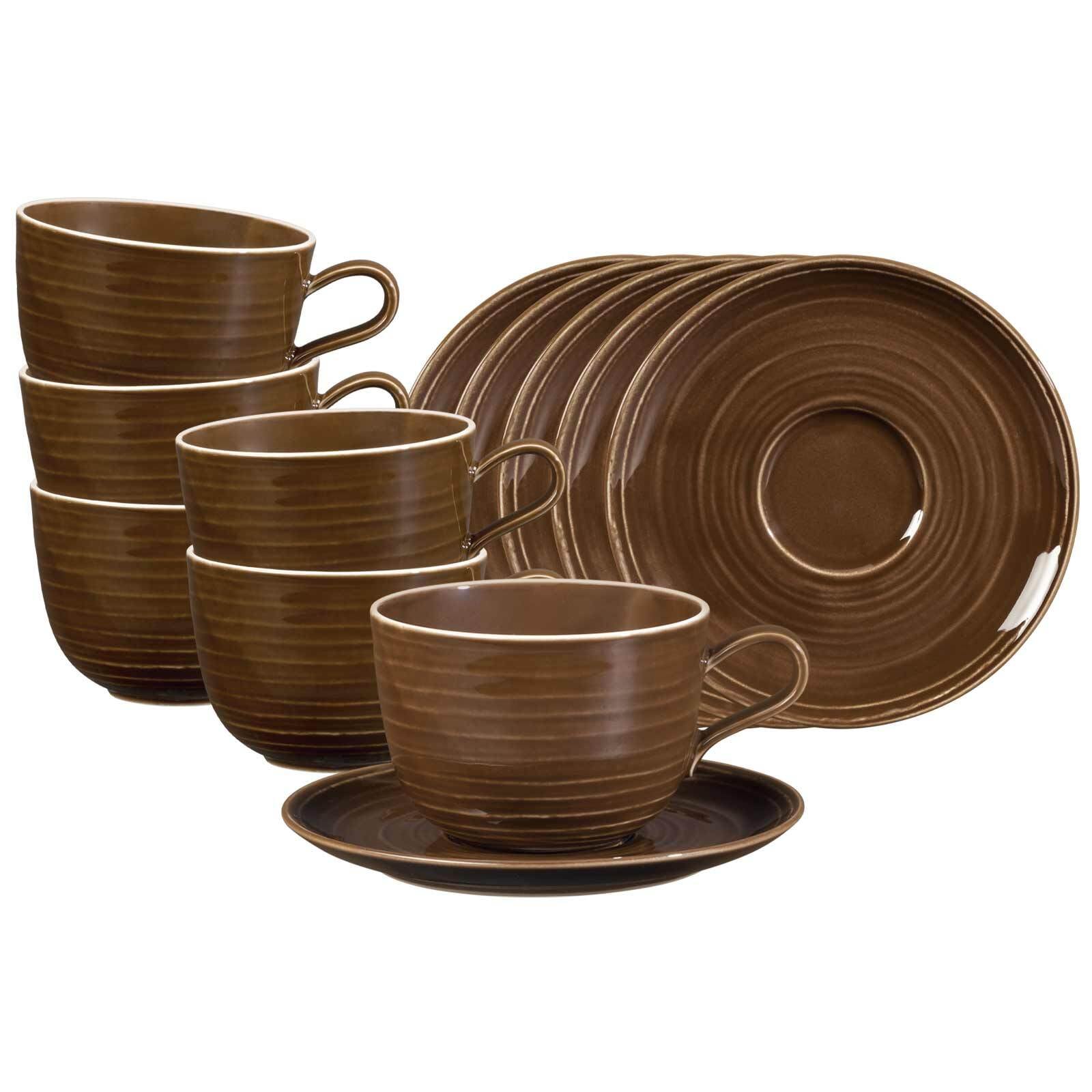 Seltmann Weiden Tasse »Milchkaffeetassen mit Untertassen Terra 400 ml 6er S günstig online kaufen