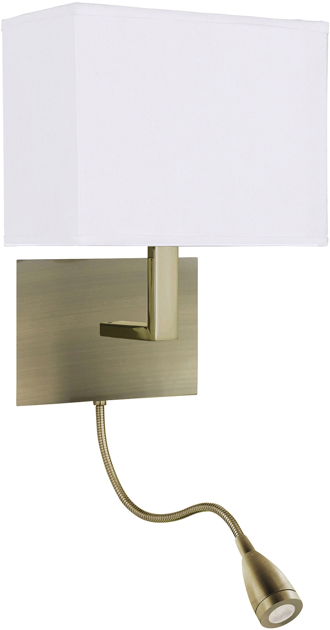 Searchlight Wandleuchte »Hotelwandlampe mit LED-Leselampe - Metall und Stoffschirm« E27 1 Stk.