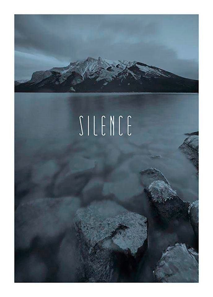 Komar Bild "Word Lake Hush Steel", Natur, (1 St.), Wandbild zur Dekoration günstig online kaufen
