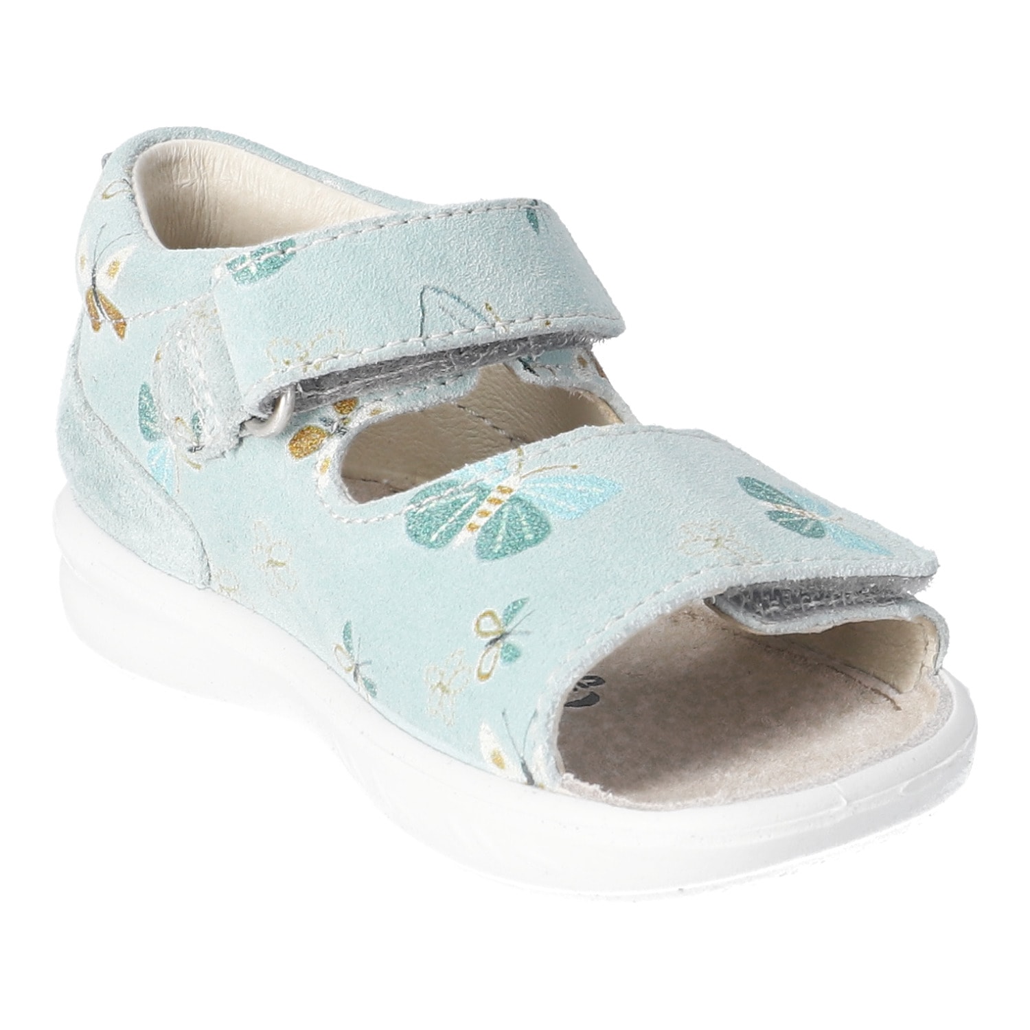 PEPINO by RICOSTA Lauflernschuh »Banu WMS: mittel«  Sandalette mit Klett und Animal Print, Größenschablone zum Download