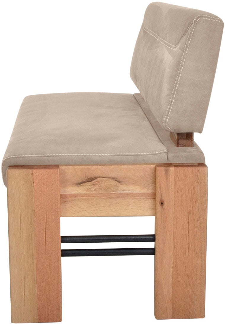 K+W Komfort & Wohnen Polsterbank, gepolsterte Stauraumbank, Massivholz, in 2 Breiten 161cm oder 181cm