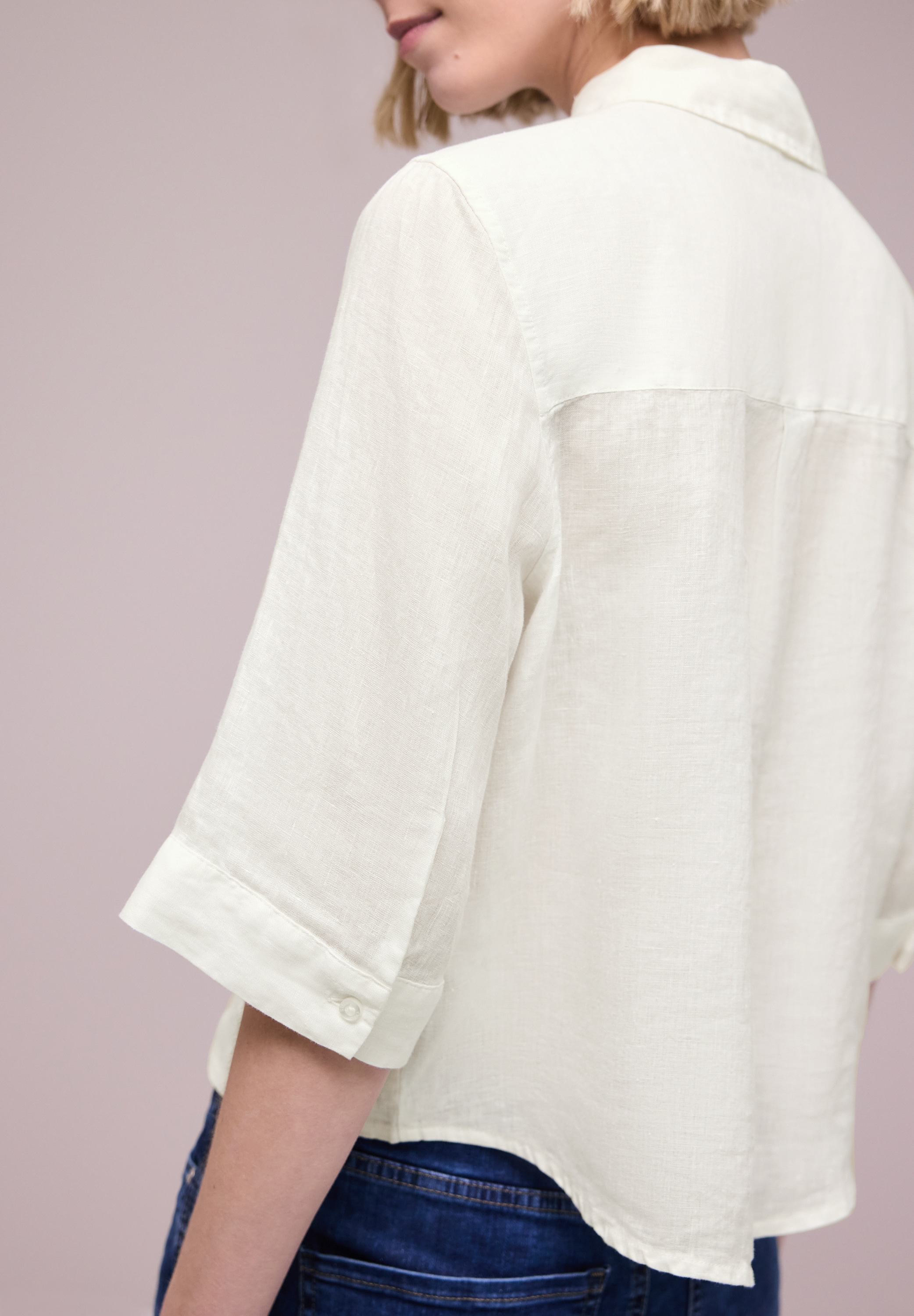 STREET ONE Shirtbluse 3/4-Arm Sommerbluse aus Leinen