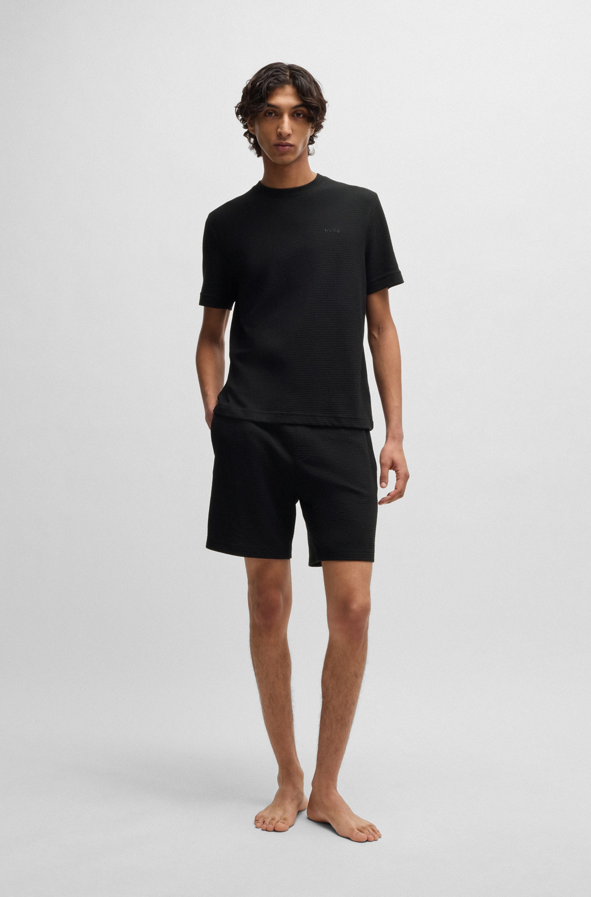 HUGO Underwear T-Shirt »,Austin T-Shirt« Waffelstruktur und Logo-Stickerei