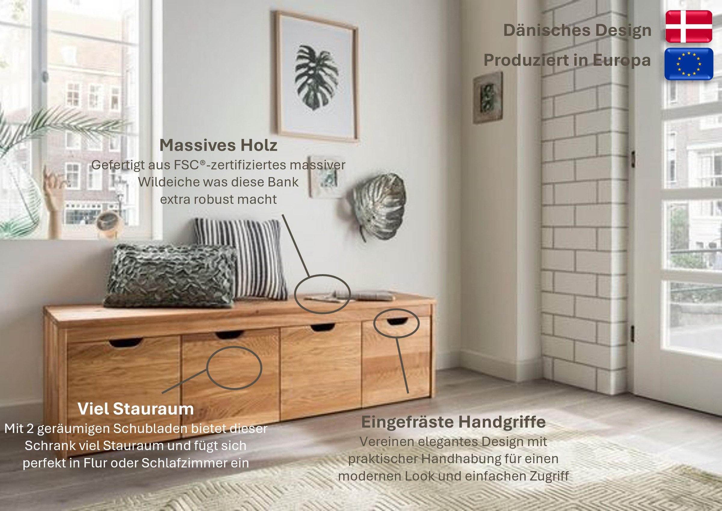 Home affaire Schuhbank »Dura Schuhbank incl. Schubladen funktionell und sta günstig online kaufen