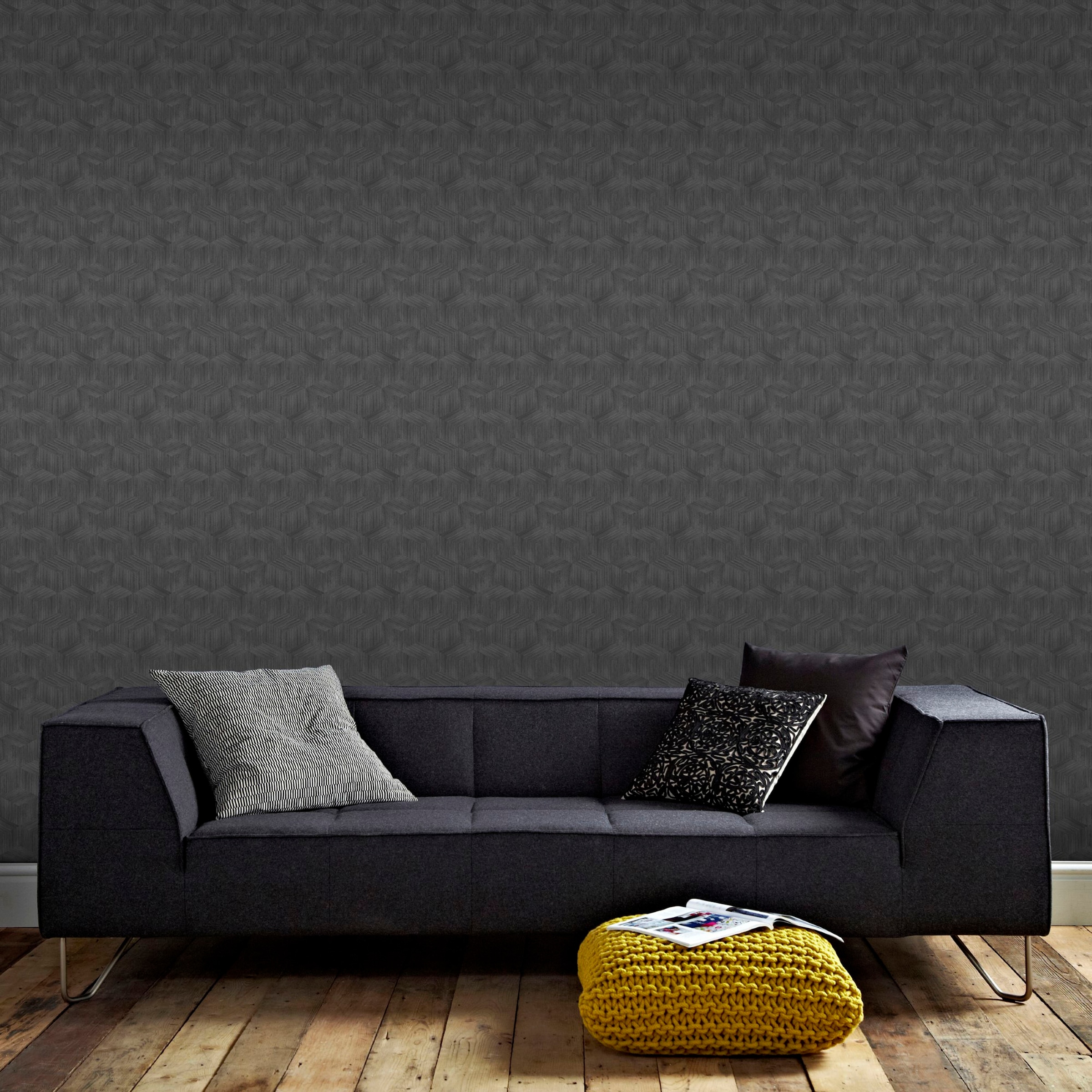 Superfresco Easy Vliestapete »Superfresco Easy Vliestapete RATAN DARK Grau« 3D-Optik aufgeschäumt Superfresco Easy Vliestapete RATAN DARK Grau