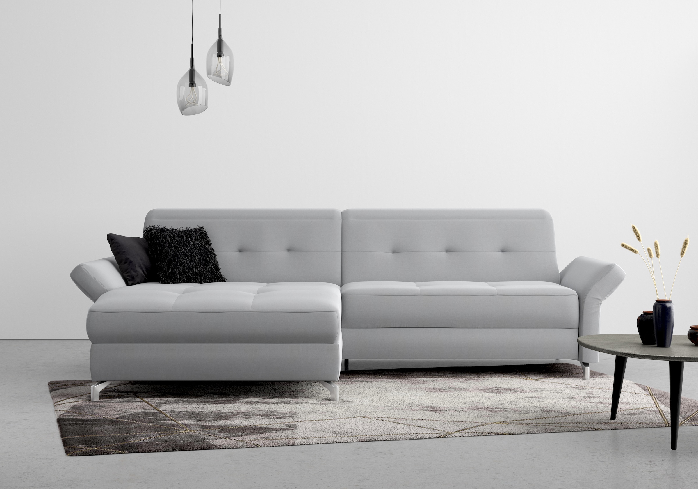 Home affaire Ecksofa »Maredo L-Form« Federkern, wahlweise auch mit Kopfteil günstig online kaufen