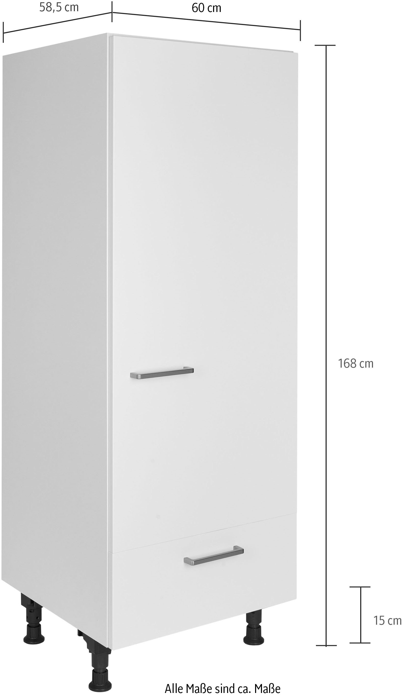 nobilia® Kühlumbauschrank »"Touch", Ausrichtung wählbar, mit Schubkasten,«, vormontiert, Breite/Höhe: 60/167,8 cm