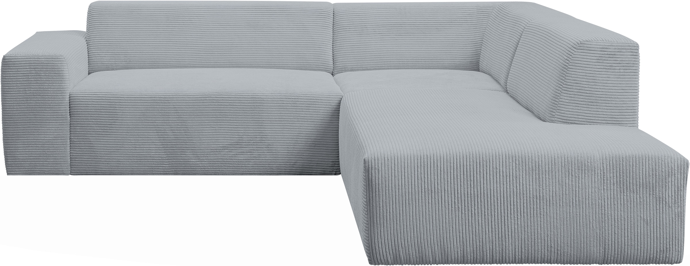 WERK2 Ecksofa »Zeus-M, tolles Sofa mit schönen Details, L-Form«, Curvy Trend Garnitur, urbane Optik, komfortable Wellenunterfederung