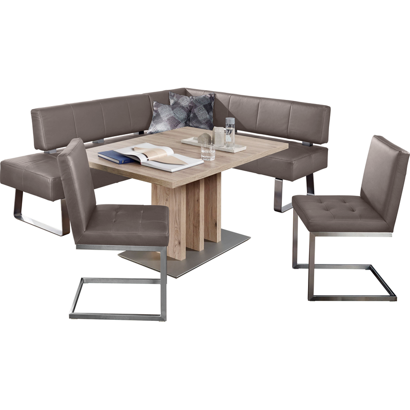 K+W KOMFORT & WOHNEN Eckbankgruppe »Spider II« Set, 4 Stk. tlg. langer Schenkel 227cm, 2 Freischwinger, Auszugstisch in Breite 130 cm canyon80 +