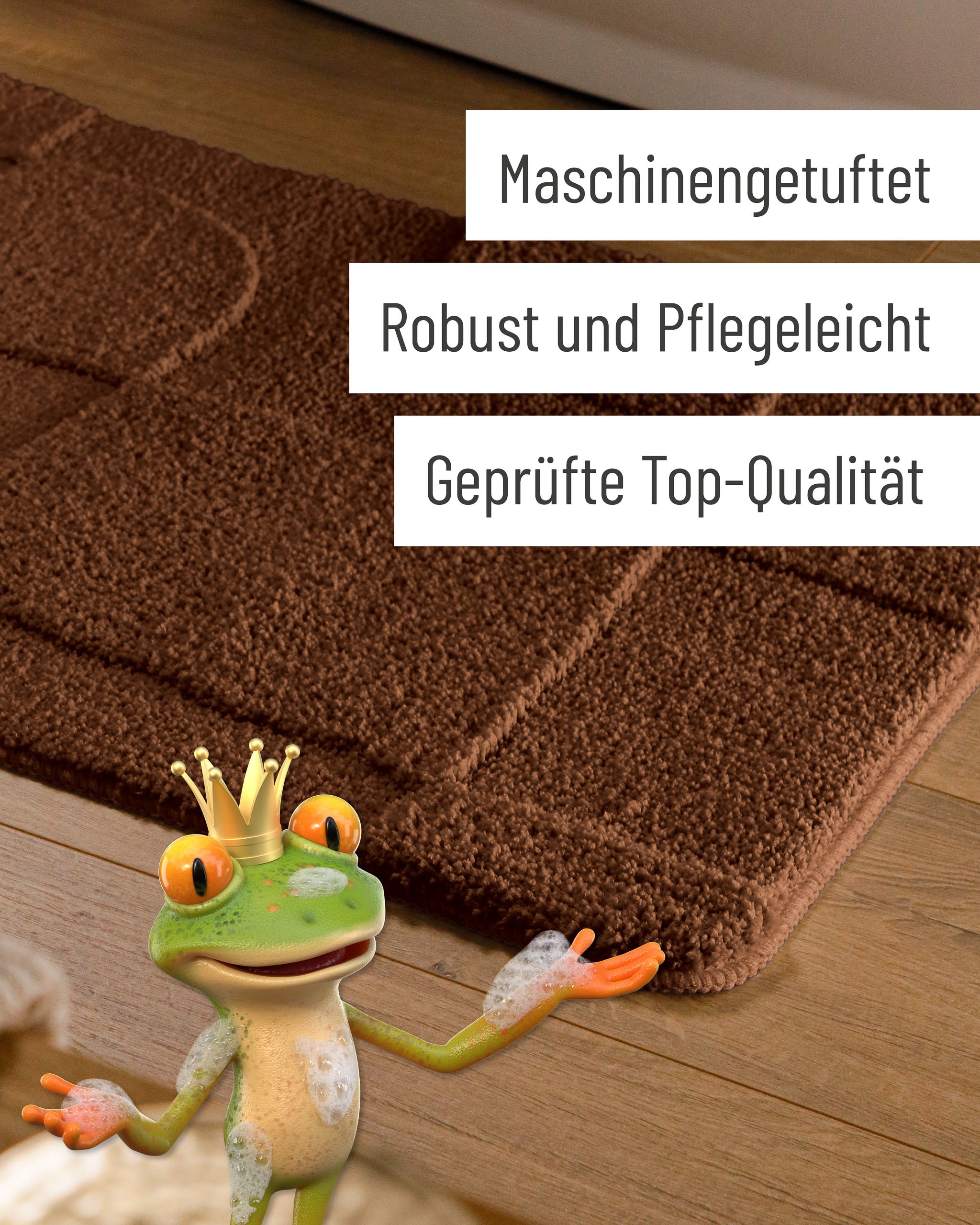 Wecon home Badematte »Davie« Höhe 25 mm rutschhemmend beschichtet schnell trocknend Badteppich, Hoch-Tief-Effekt, weich, rutschhemmend, waschbar, getuftet