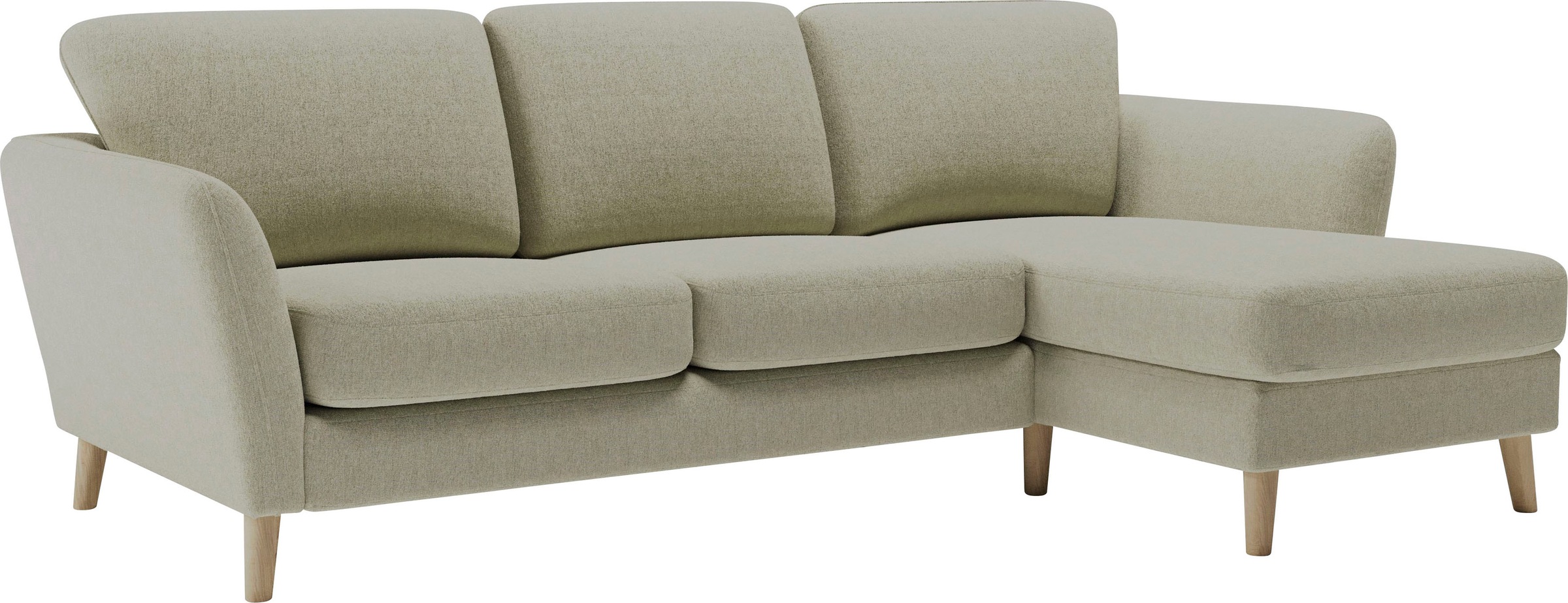 Home affaire Ecksofa »MARSEILLE (242/152cm),L-Form, Rec. rechts/links«, Massivholzbeine aus Eiche, in verschieden Bezügen und Farbvarianten