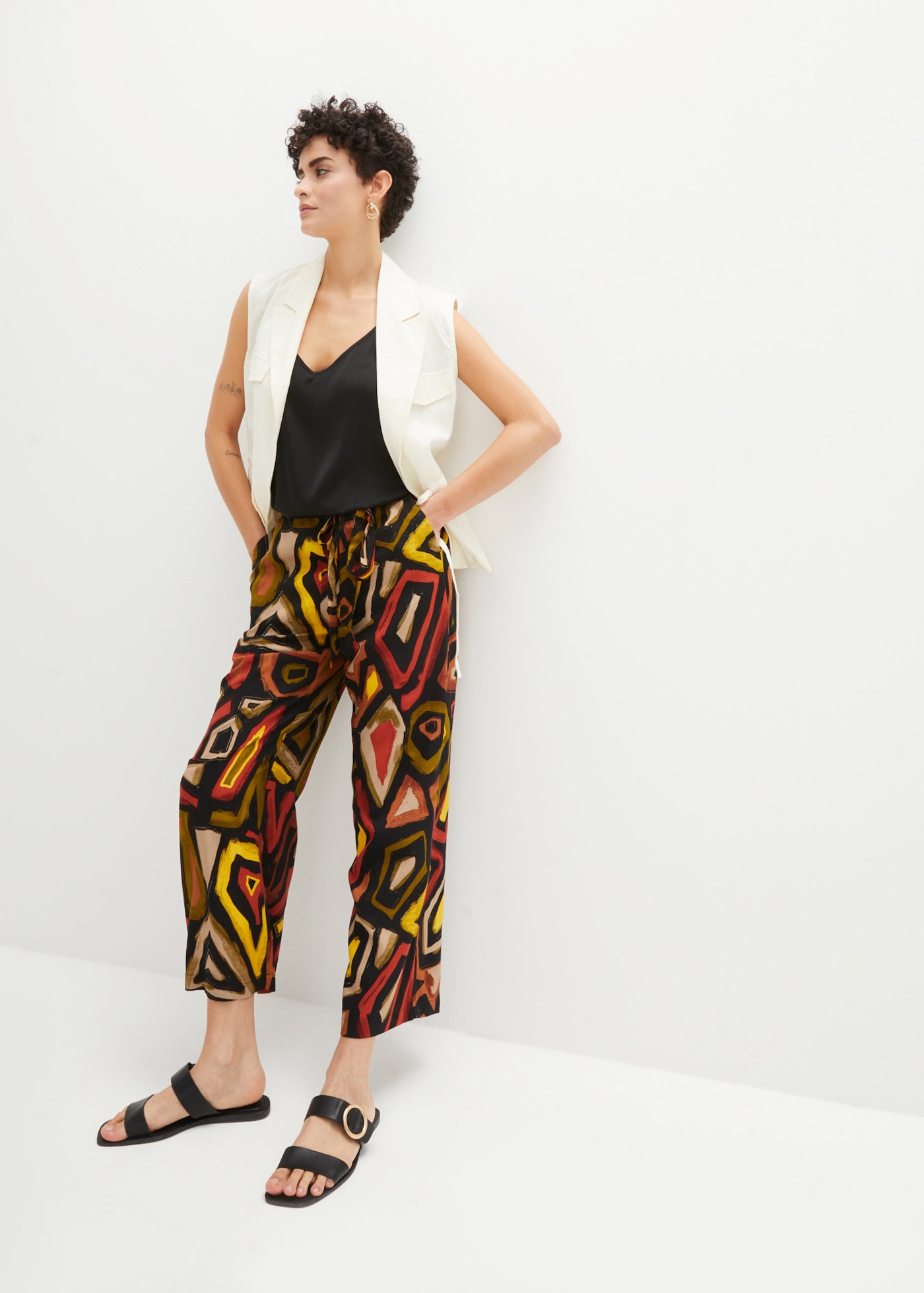 bonprix Culotte  Loose Fit, leichtes Viskosematerial, mit auffallendem Muster