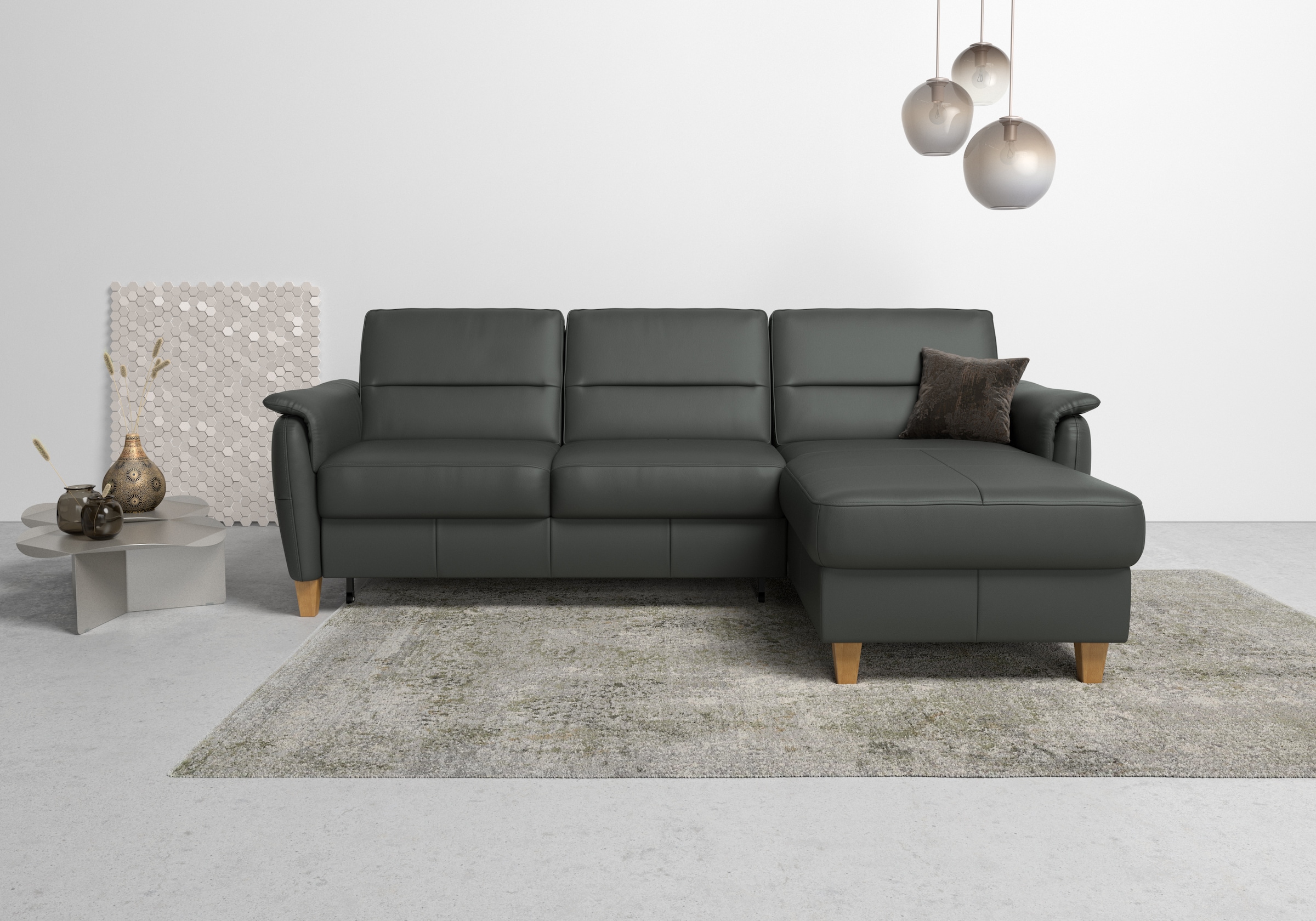 Home affaire Ecksofa »Palmera L-Form«, Federkern, wahlweise mit Bettfunktio günstig online kaufen