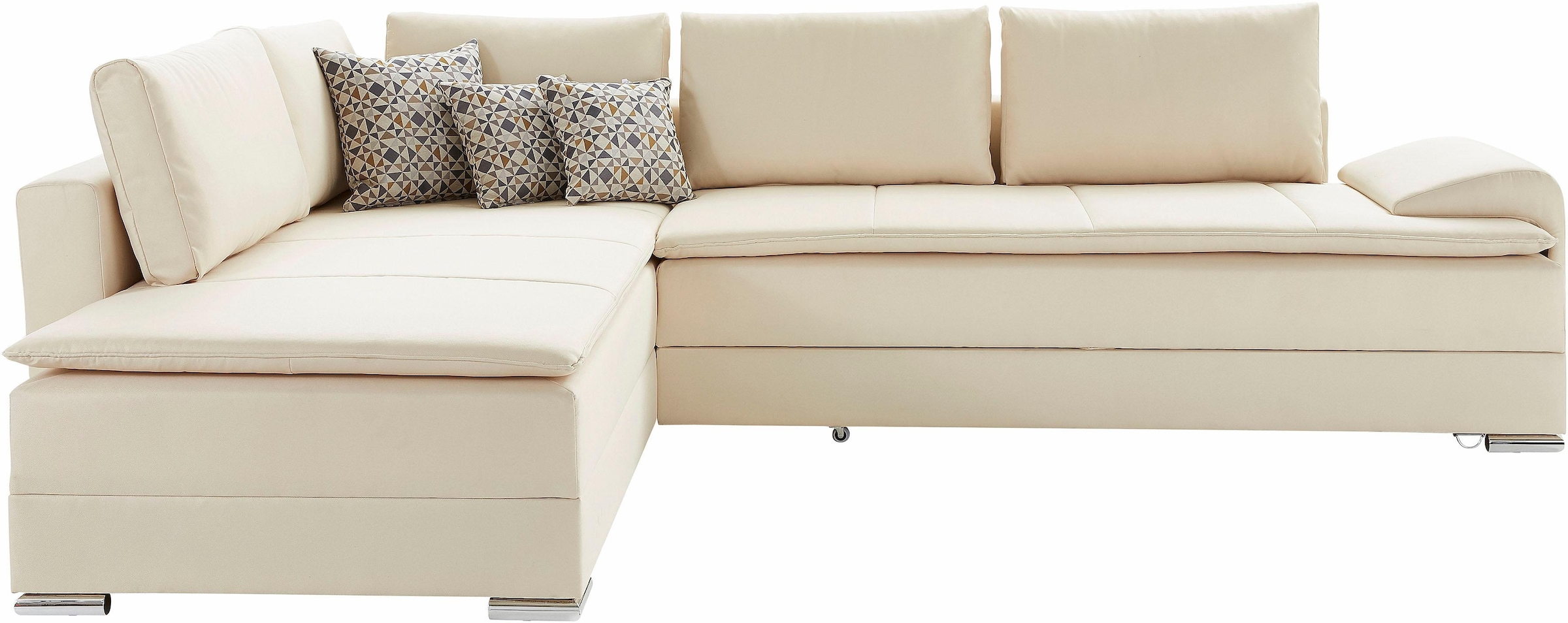 INOSIGN Ecksofa »Boxspringbett Night & Day L-Form mit Dauer-Schlaffunktion mit Armlehne«, mit Boxspring-Bettfunktion 180x200 cm und Bettkasten, Dauerschläfer!