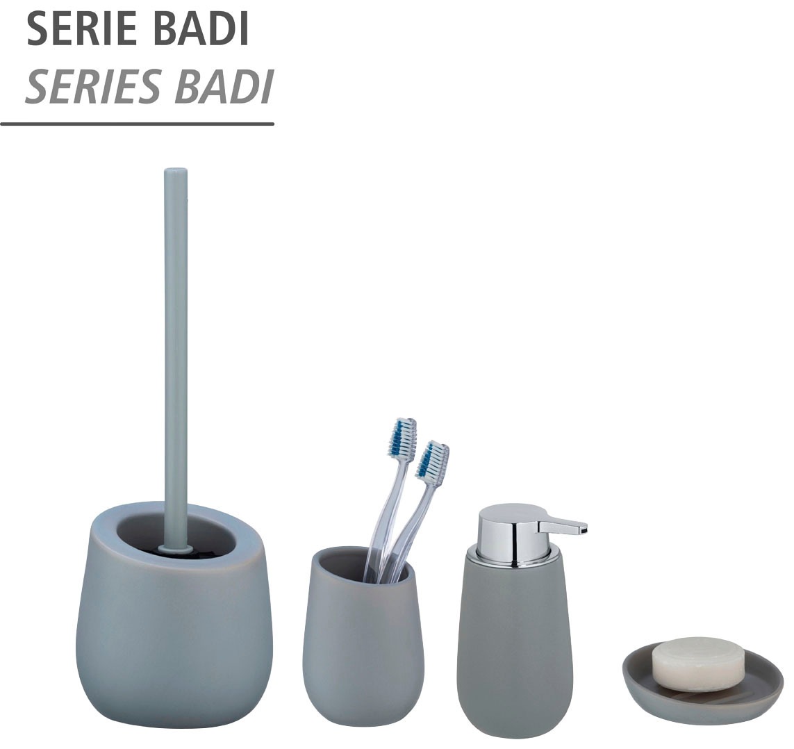 WENKO Seifenspender »Badi«, (1 tlg.), Grau Keramik, 320 ml