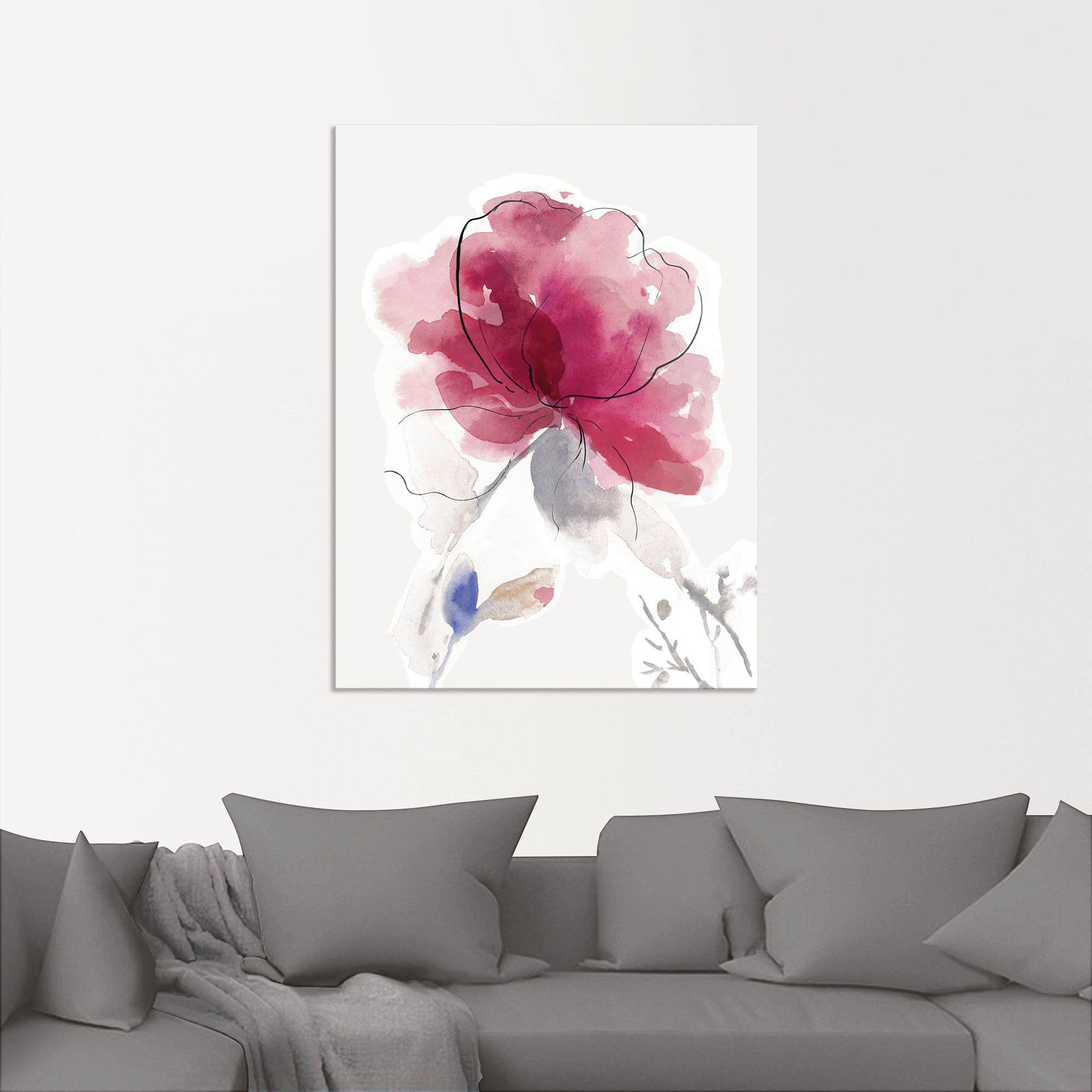 Artland Wandbild »Rosige Blüte II.«, Blumenbilder, (1 St.), als Alubild, Outdoorbild, Leinwandbild, Poster in verschied. Größen