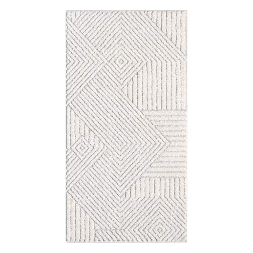 Carpet City Teppich »LOUNGE 0632«, rechteckig, 15 mm Höhe, Kurzflor-Teppich Modern, Hoch-Tief-Struktur, Wohnzimmer, Schlafzimmer