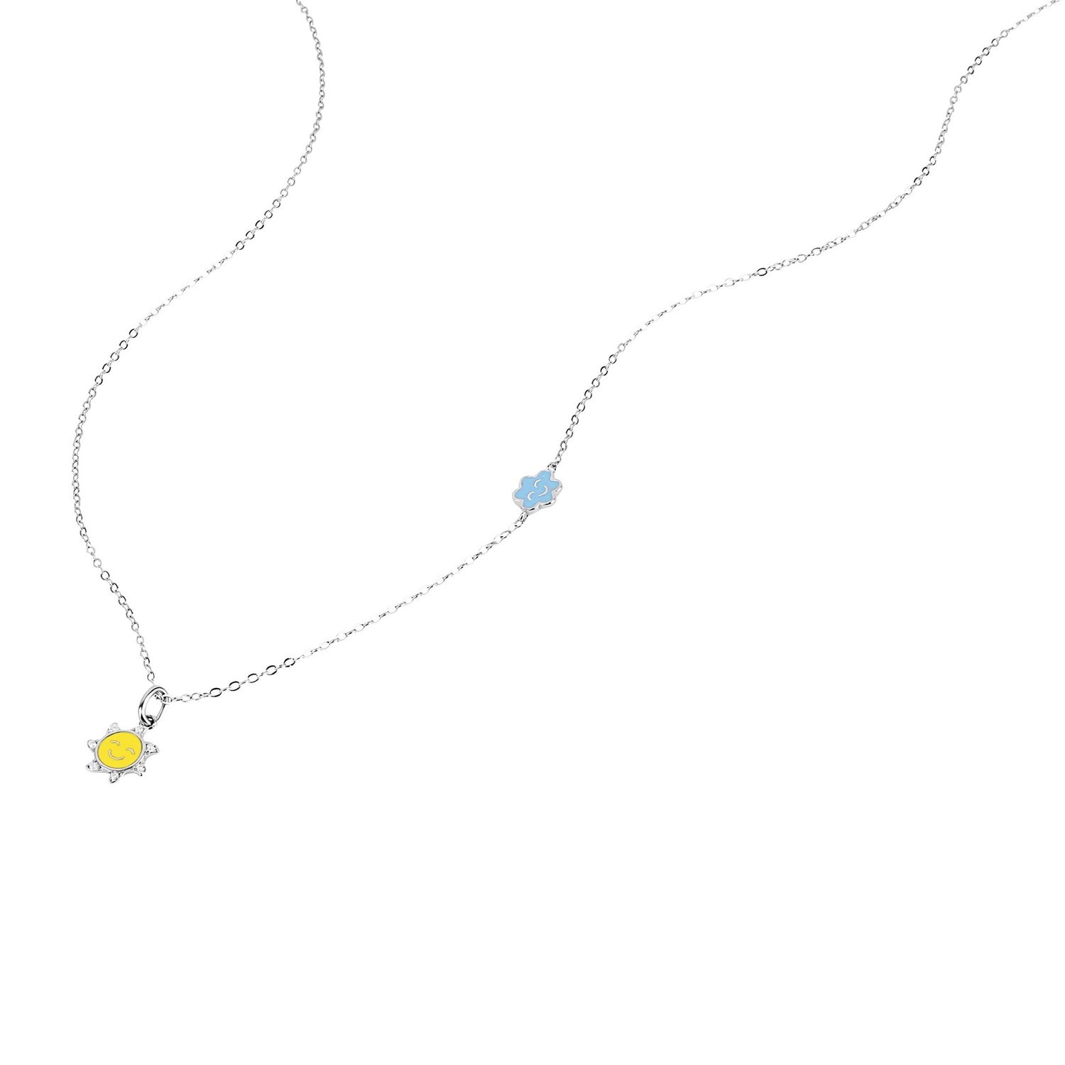 Prinzessin Lillifee Kette mit Anhänger »Sonne-Motiv, Wolke-Motiv« mit Zirkonia (synth.)