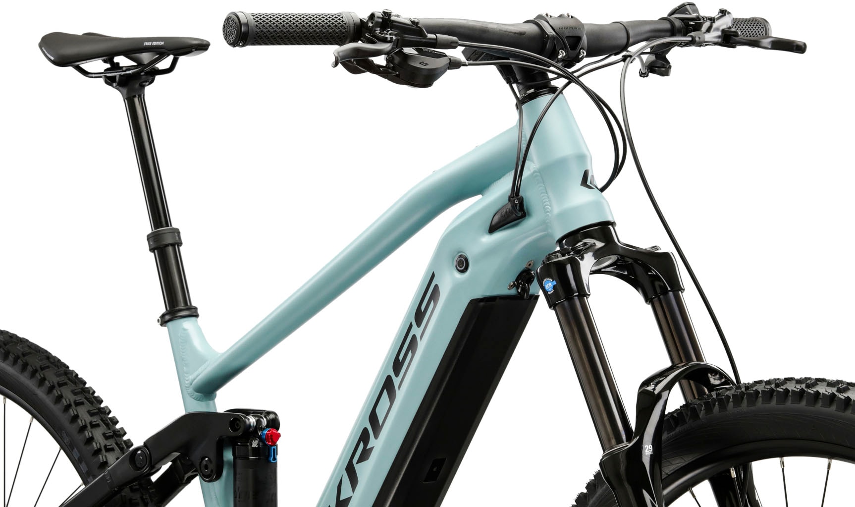 Kross E-Bike »KROSS E-MTB Grist Boost 1.0 29" blau«, 10 Gang, Shimano, CUES U6000, Mittelmotor 250 W, Pedelec, Elektrofahrrad für Damen und Herren