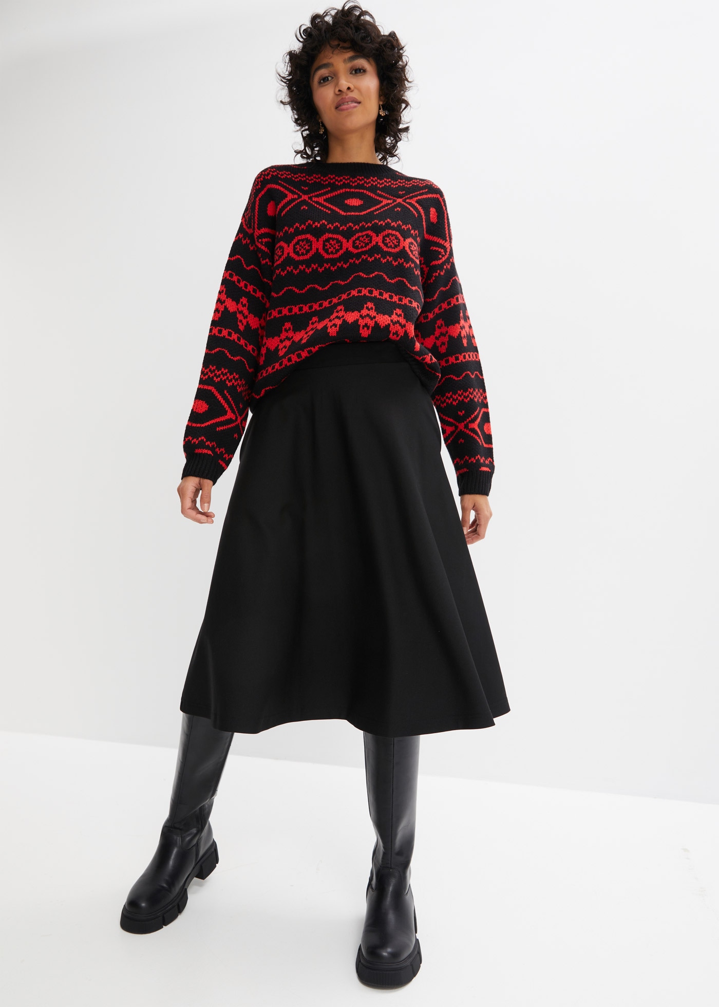 bonprix Midirock unifarben, mit Gummizug