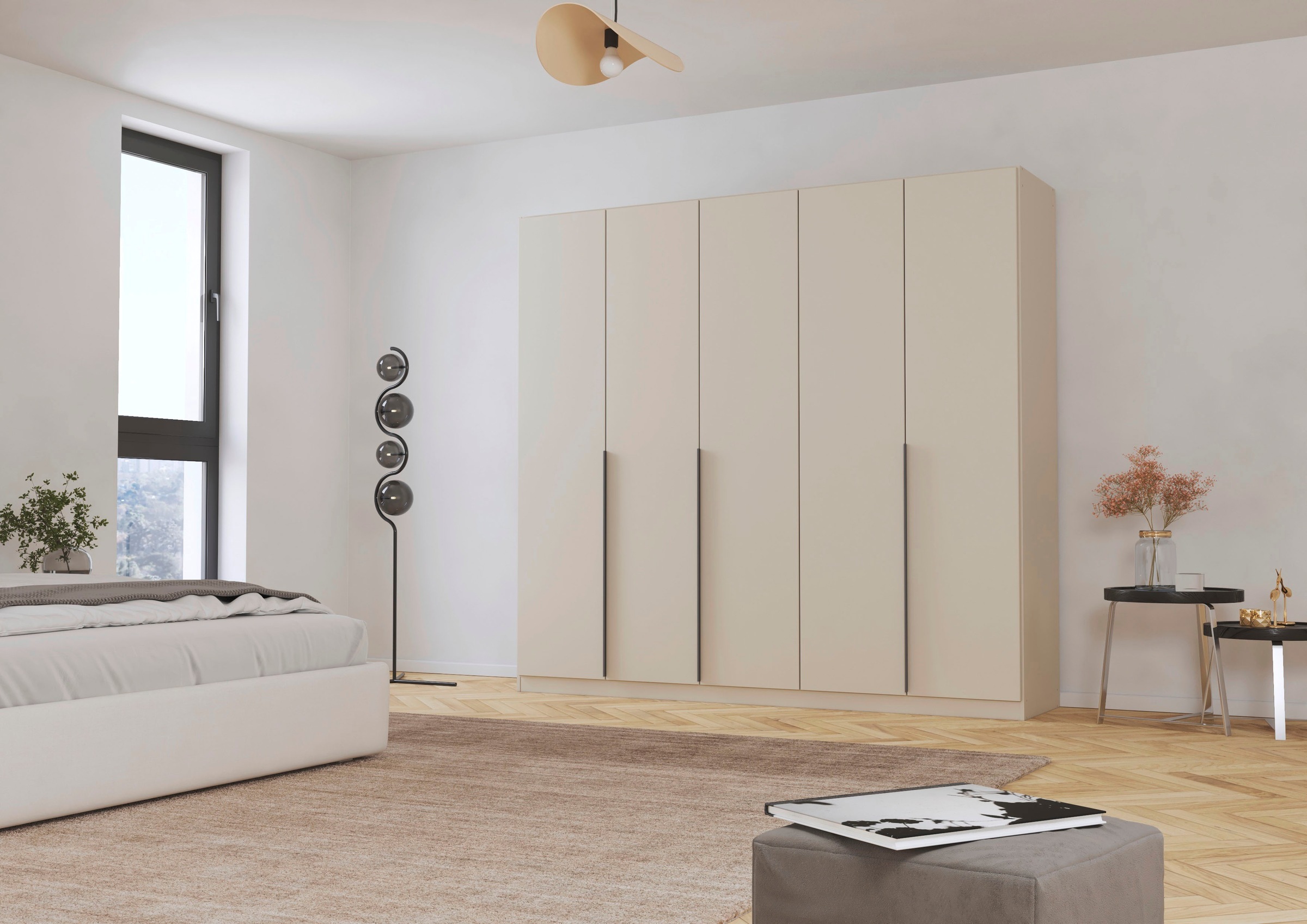 rauch Drehtürenschrank »Kleiderschrank Schrank Garderobe AGORDO TOPSELLER Schlafzimmer«, (in zwei Griff-Farben mit Dekor- oder Hochglanzfront), durchdachte Innenausstattung, in 6 Breiten und 2 Höhen MADE IN GERMANY