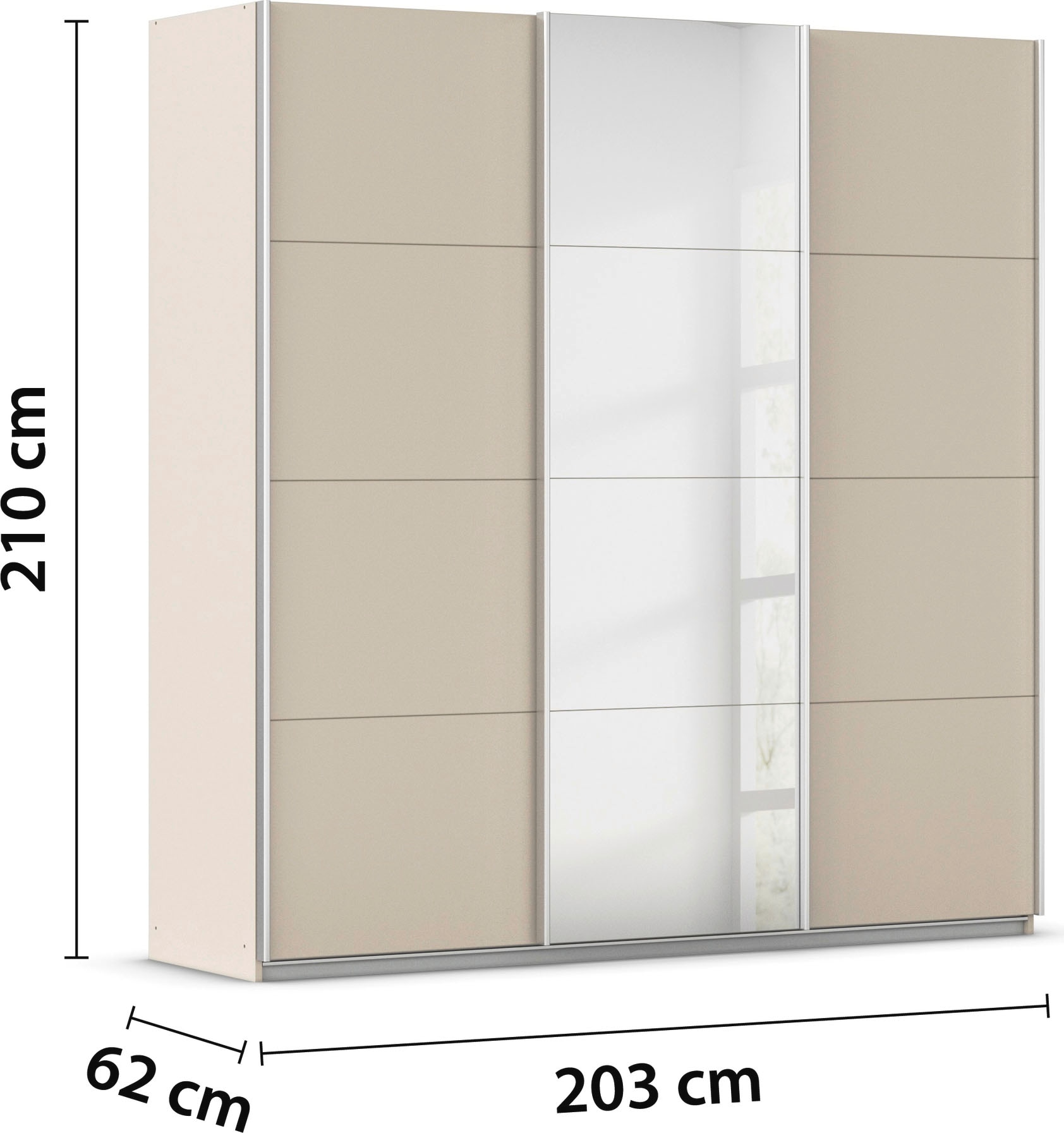 rauch Schwebetürenschrank »Kleiderschrank Schrank OTTO´S CHOICE Garderobe AGORDO«, (in zwei Griff-Farben), Top Innenausstattung, in 4 Breiten und 2 Höhen MADE IN GERMANY