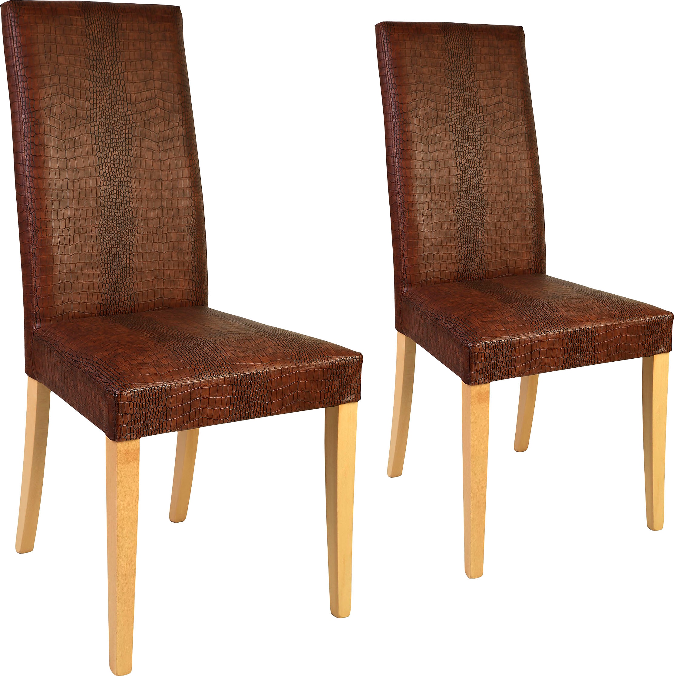 Home affaire Polsterstuhl »Java« (Set) 2 Stk.Kunstlederbezug mit Animalpräg günstig online kaufen