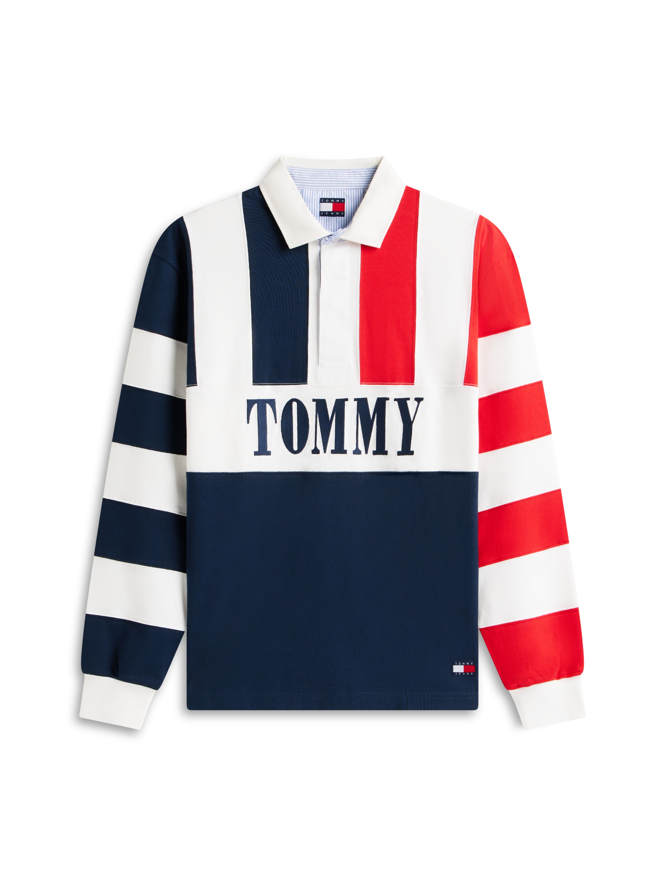 Tommy Jeans Langarm-Poloshirt »TJM RELAXED FIT ARCHIVE RUGBY« Relaxed fit mit Markenprint