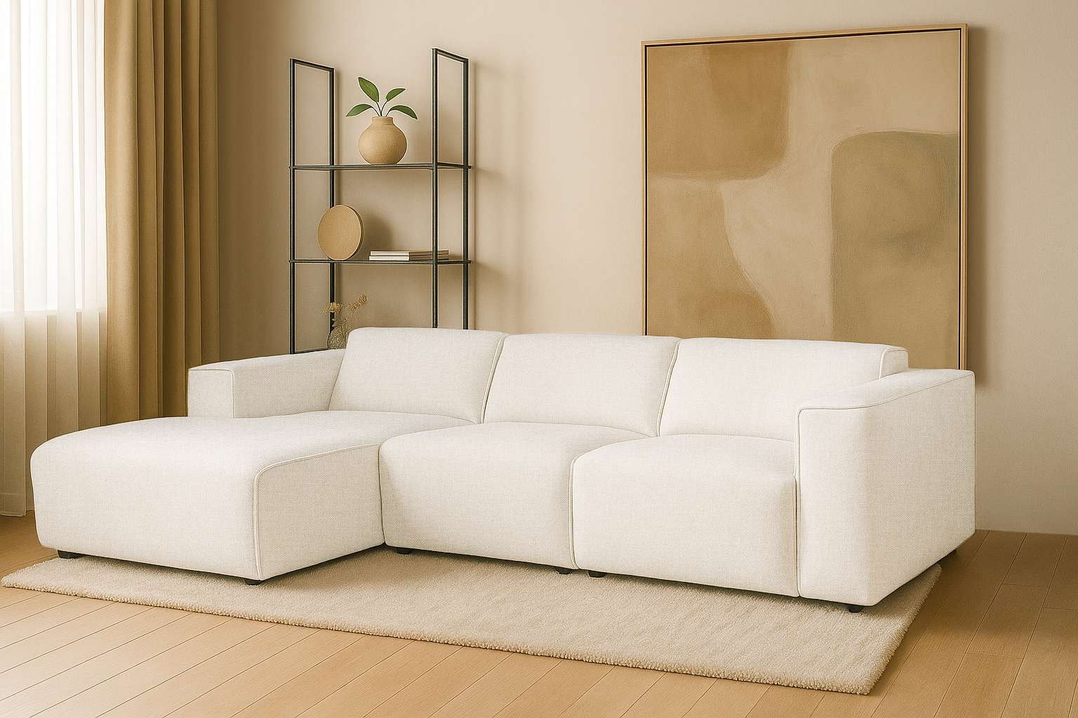 andas Ecksofa »Noord mit Kedernaht, Breite 281 cm, L-Form« Cord, Struktur, günstig online kaufen
