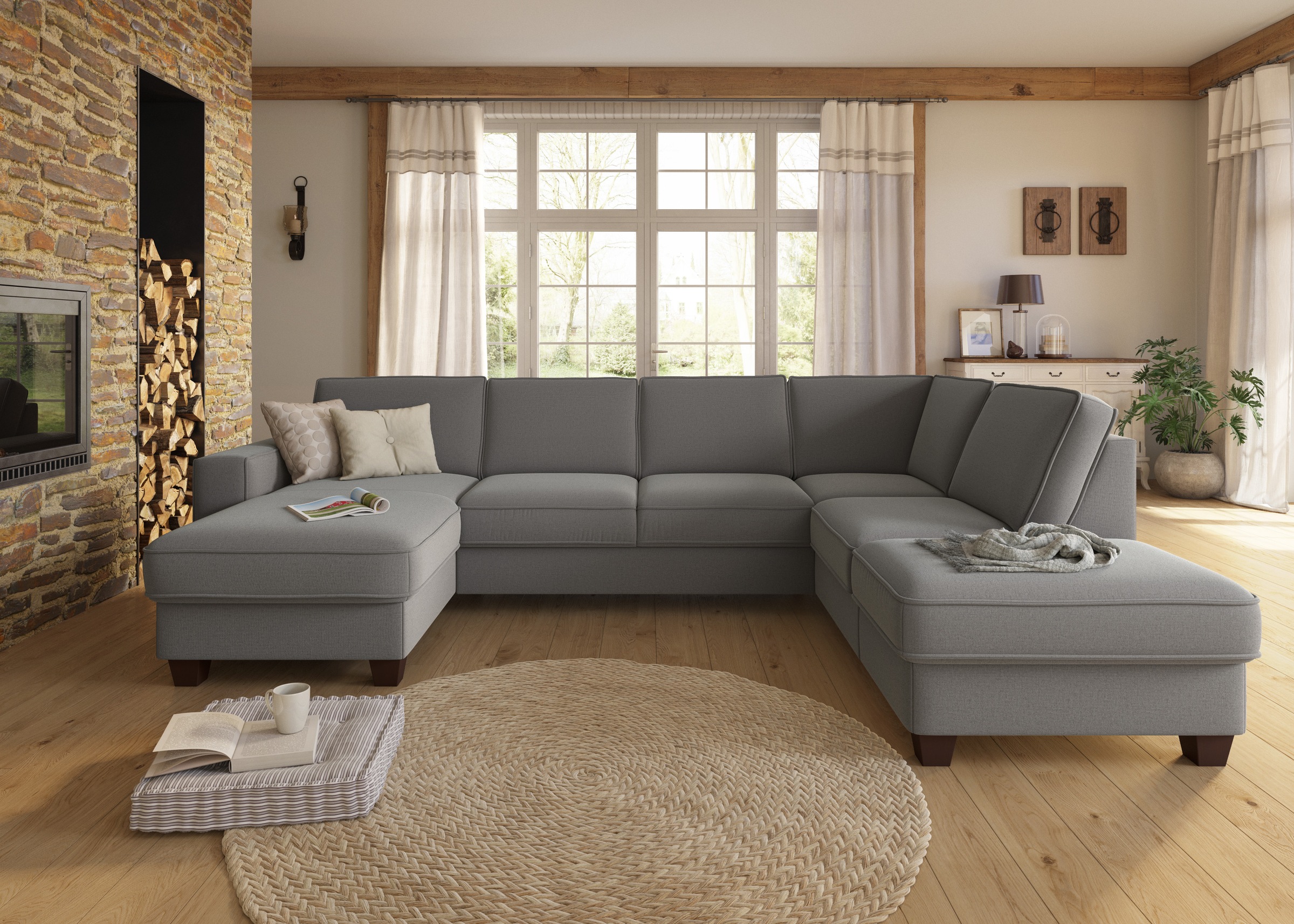 Home affaire Wohnlandschaft »County U-Form« wahlweise Ottomane links oder r günstig online kaufen