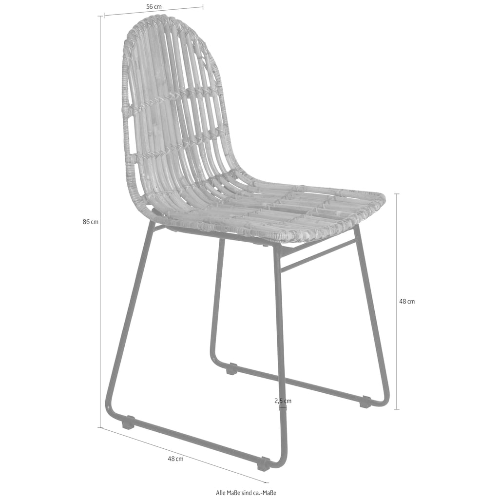 TOM TAILOR HOME Rattanstuhl »T-RATTAN CHAIR«, (Set), 2 St.