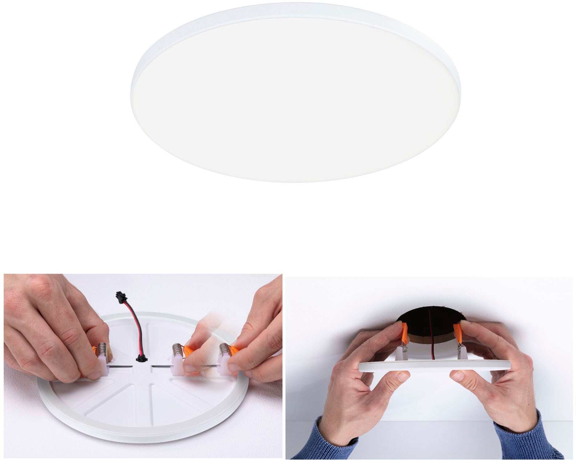 Paulmann LED Einbauleuchte »Veluna VariFit Edge IP44 rund 160mm 1100lm 4000K dimmbar«, 1 flammig, LED Einbaupanel IP44 rund 160mm 1100lm 4000K Weiß dimmbar