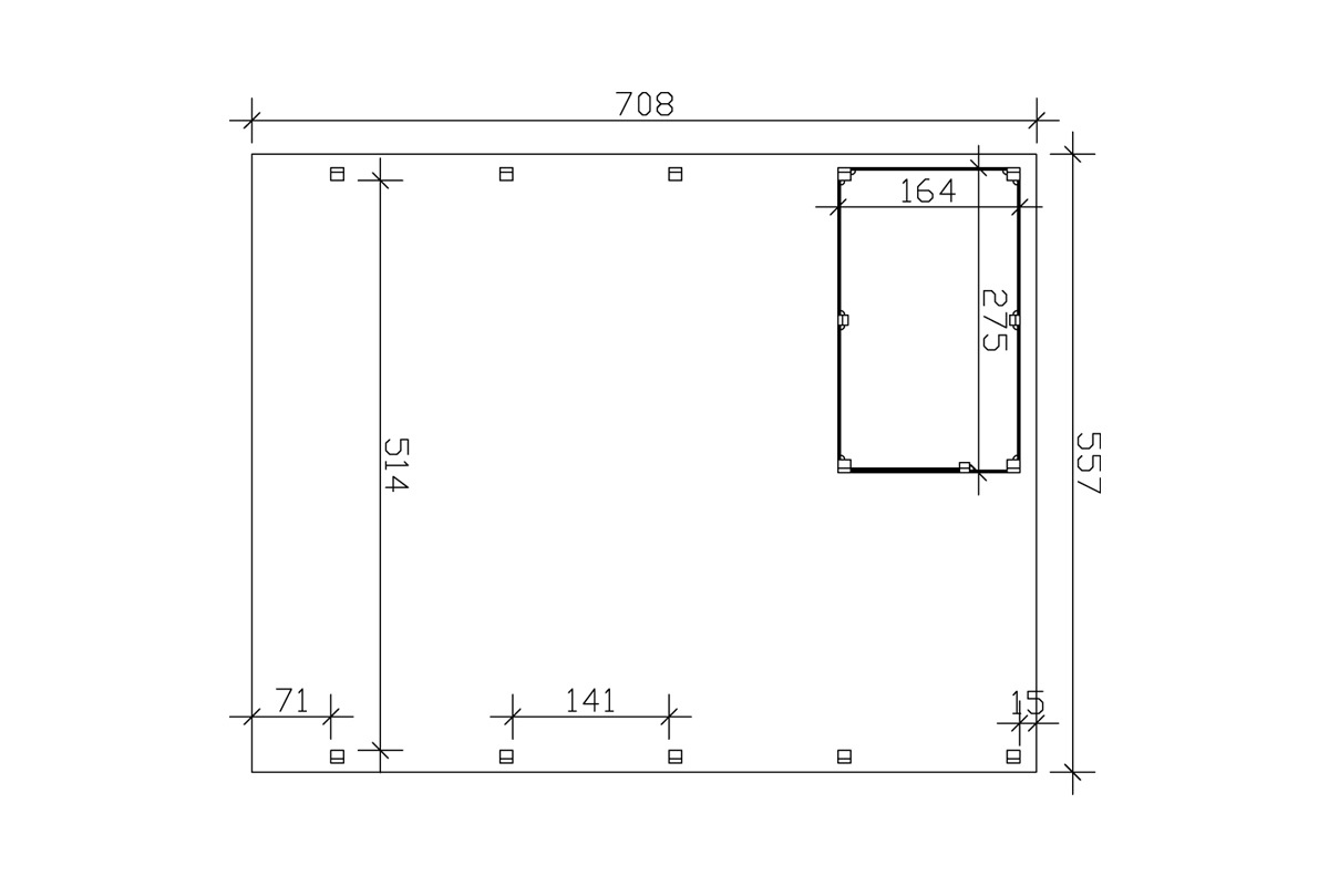 Skanholz Doppelcarport »Friesland Set 4«, Fichtenholz, 514 cm, dunkelgrau
